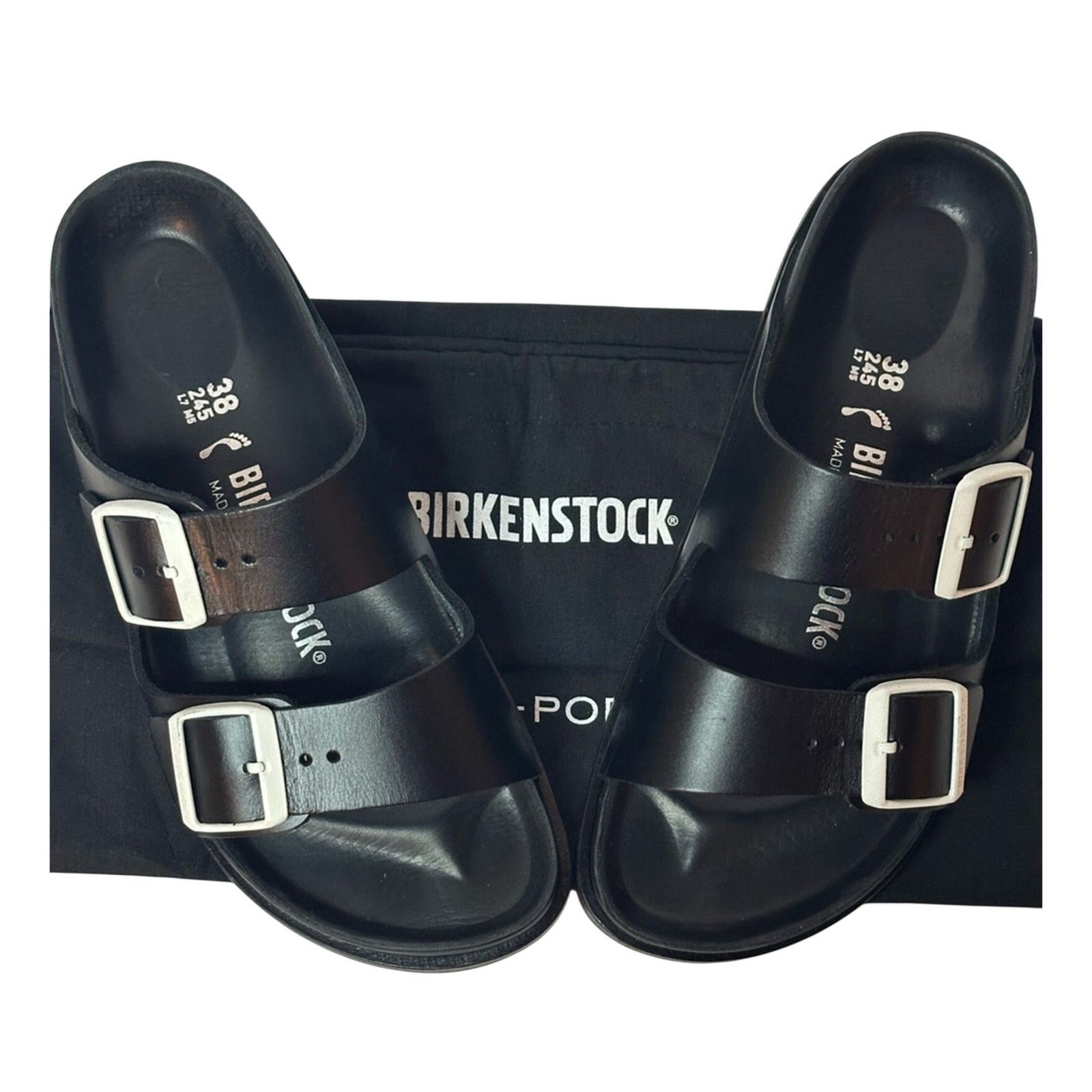 Birkenstock Arizona Leather Double-Buckle Sandals Slides EU 38 US W7 M5 Size US 7 / IT 37 - 1 Thumbnail