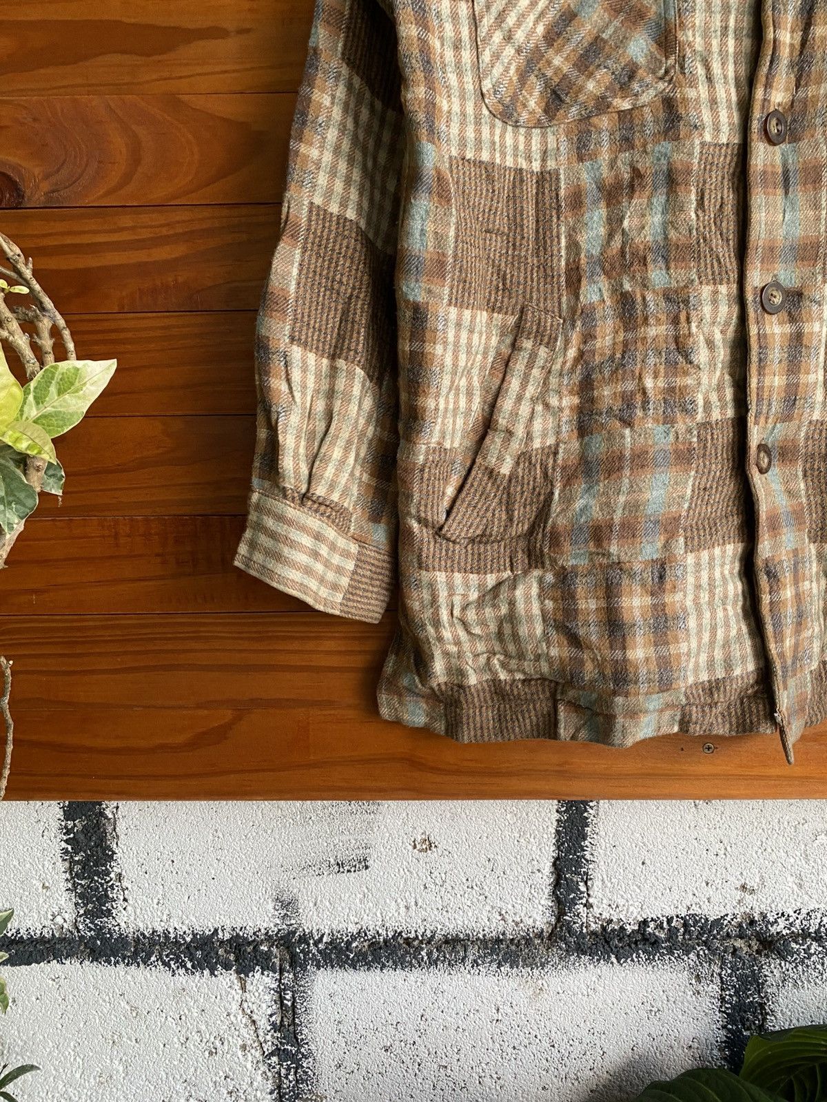 Valentino Vintage Valentino Jeans Patchwork Multi Check Overshirt Size US M / EU 48-50 / 2 - 6 Thumbnail