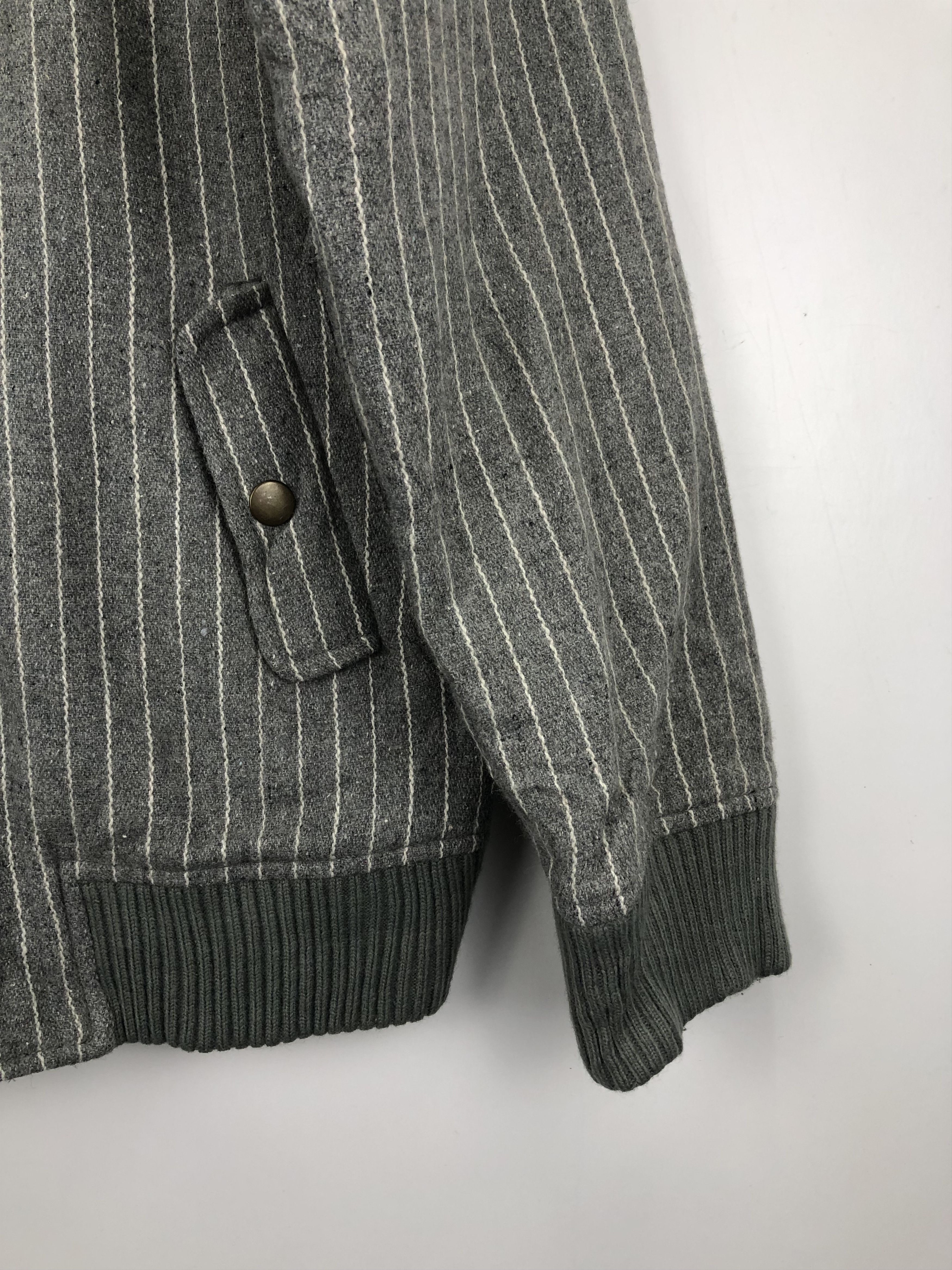 Japanese Brand Vintage 90s Japanese Brand Wool Jacket Hickory Striped V0419 Size US M / EU 48-50 / 2 - 6 Thumbnail