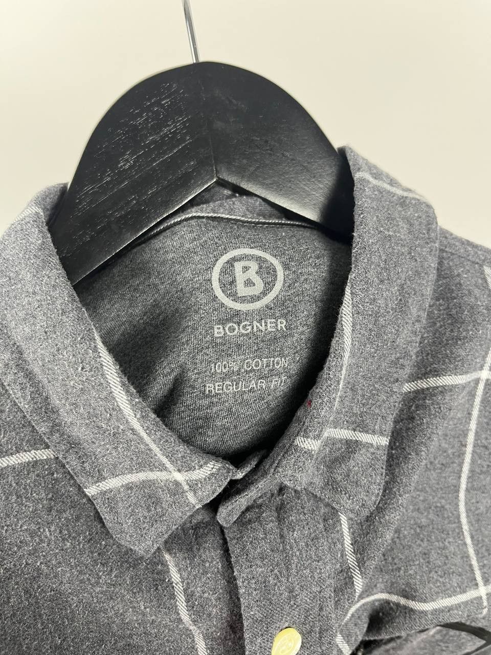 Bogner Bogner Men's Gray Plaid Flannel Shirt Size US L / EU 52-54 / 3 - 7 Thumbnail