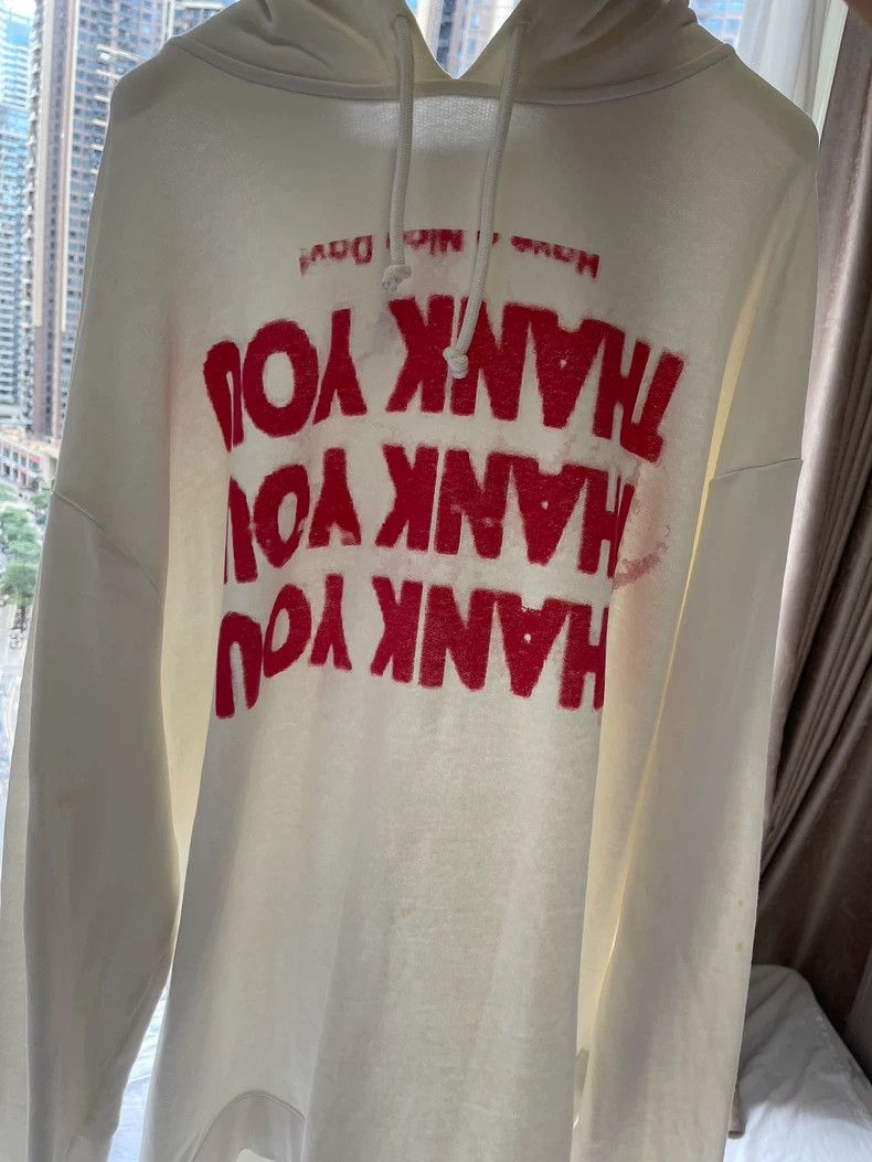 Raf Simons Raf simons Inverted THANK YOU hoodie Size US XL / EU 56 / 4 - 5 Thumbnail