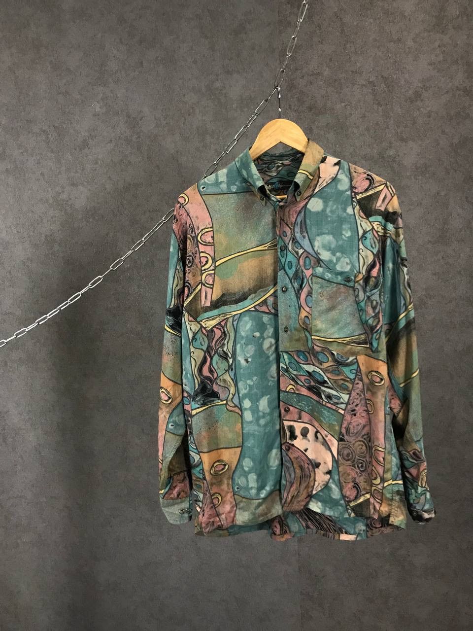 Vintage Crazy avant garde art vintage hawaiian shirt Size US M / EU 48-50 / 2 - 1 Thumbnail