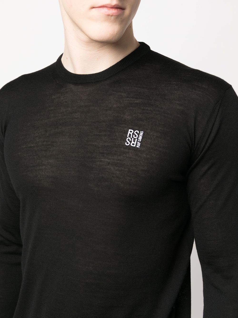 Raf Simons o1mle1124 V-Neck Knit Sweater in Black Size US M / EU 48-50 / 2 - 5 Thumbnail