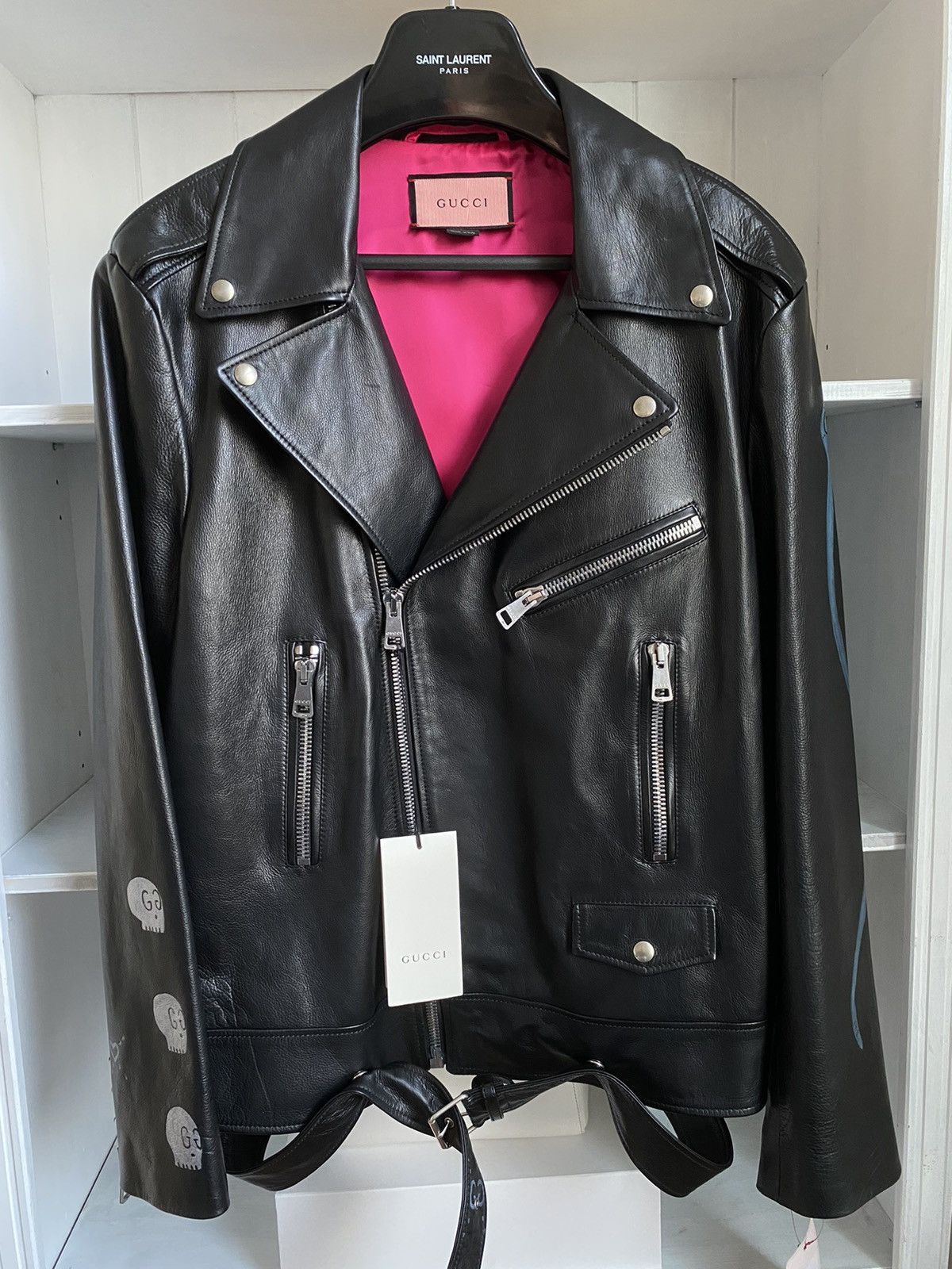 Gucci ghost leather jacket sale