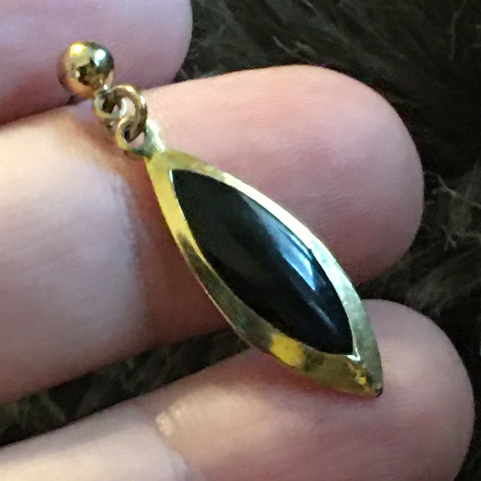 Vintage Vintage elegant gold & black enamel drop earrings Size ONE SIZE - 3 Thumbnail
