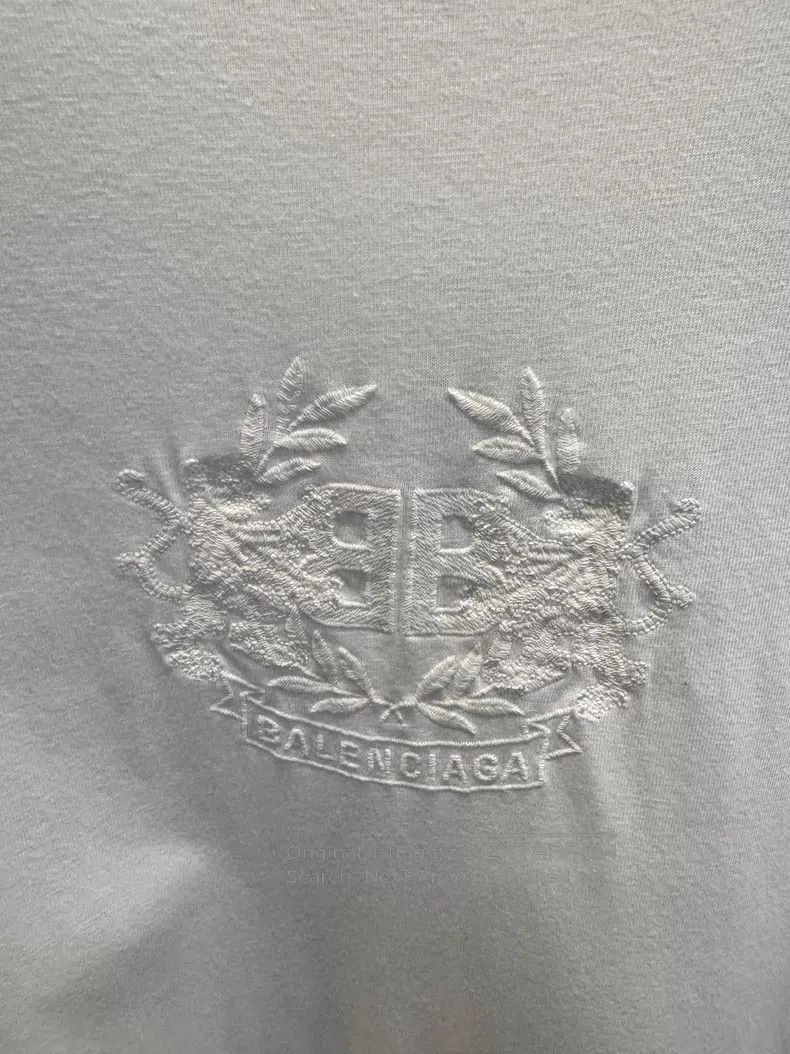 Balenciaga Balenciaga White Embroidered BB Short Sleeve T-Shirt Size US XS / EU 42 / 0 - 2 Thumbnail