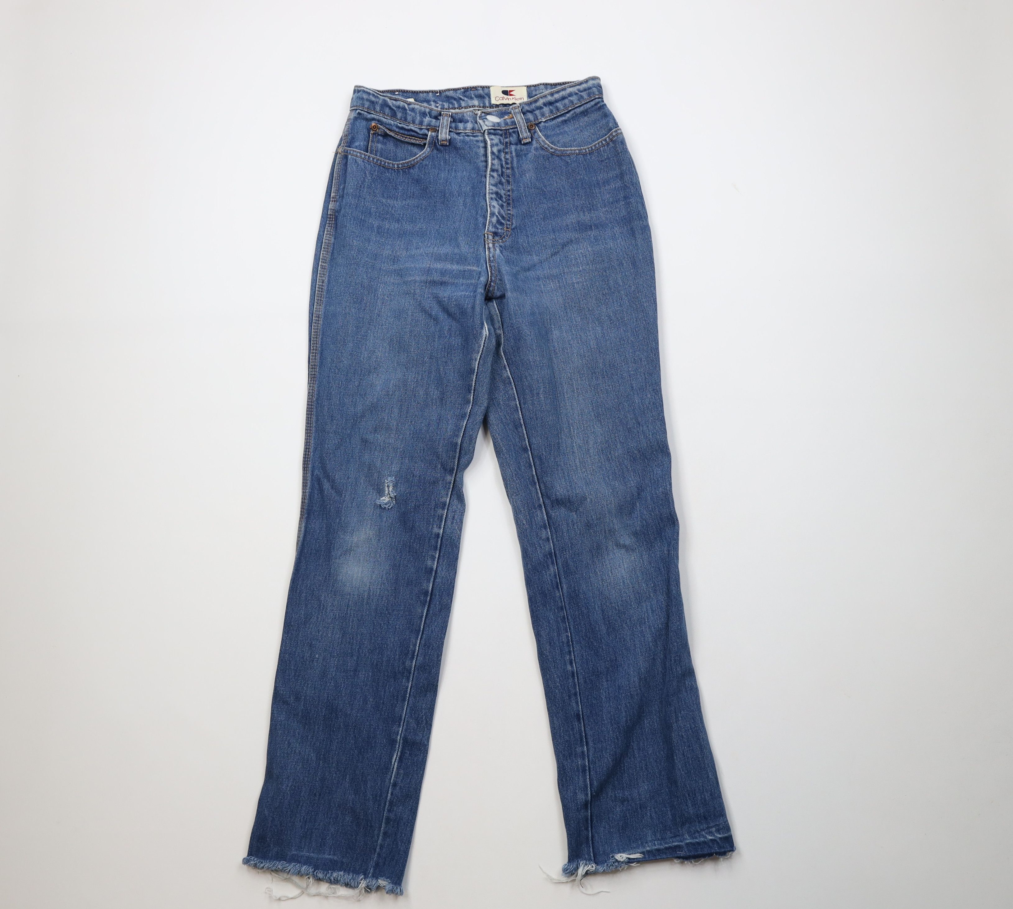 Calvin Klein Vintage 80s Calvin Klein Unhemmed Relaxed Fit Jeans Blue USA Size 32" / US 10 / IT 46 - 1 Thumbnail