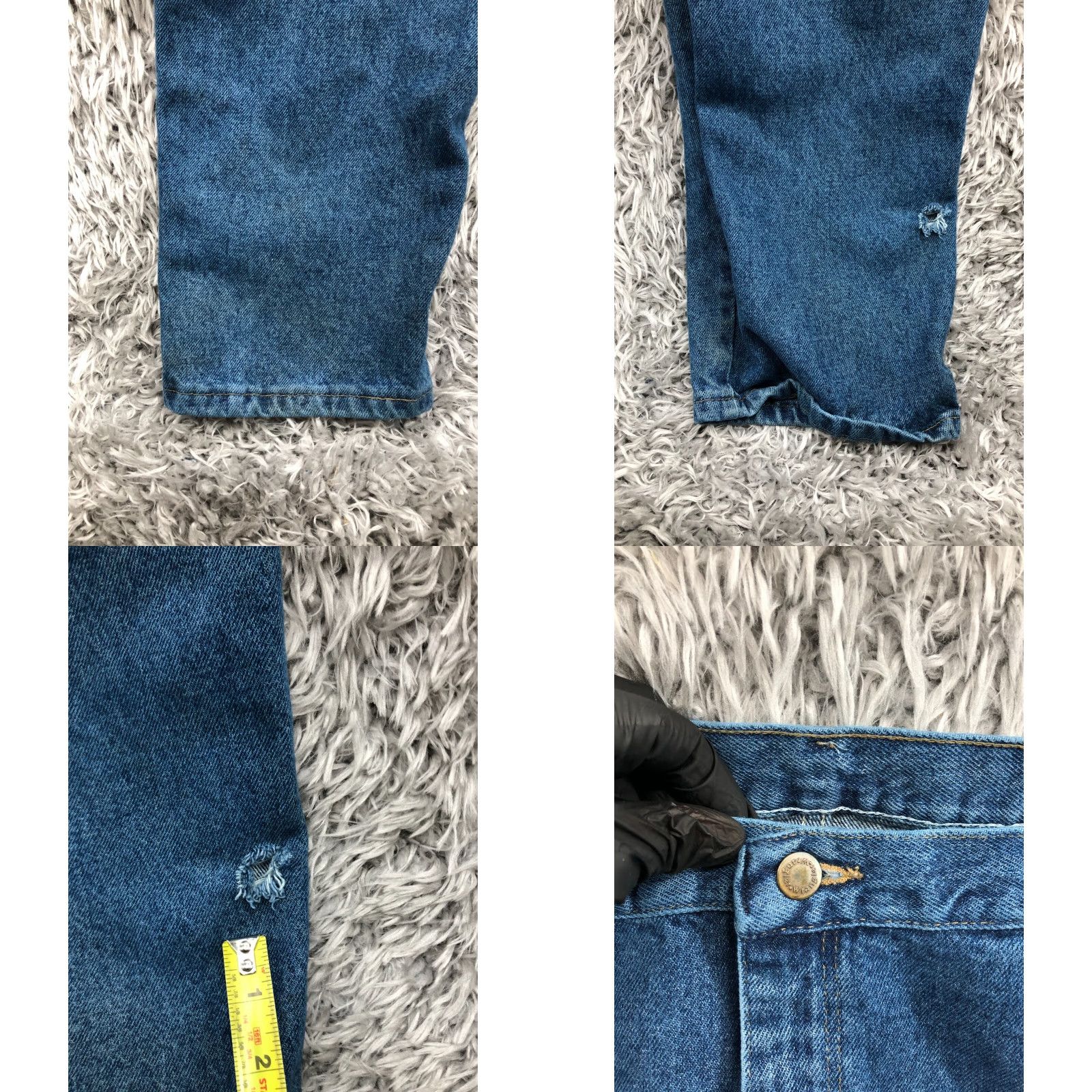 Wrangler Wrangler Jeans Straight 40x30 Mens Mid Wash Blue FLAW - Vintage? No - Regular 5-Pocket Denim Cotton Blend WW JS0100? Size US 40 / EU 56 - 8 Thumbnail