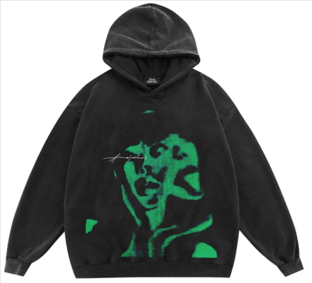 Ghost Shadow Retro Oversized Hoodie