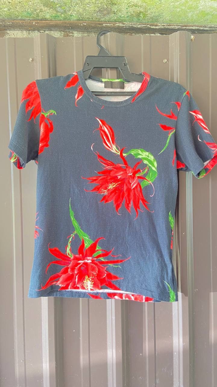 Yohji Yamamoto Archive 90s Vintage Yohji Yamamoto Red Flower Tee Size US XS / EU 42 / 0 - 1 Thumbnail