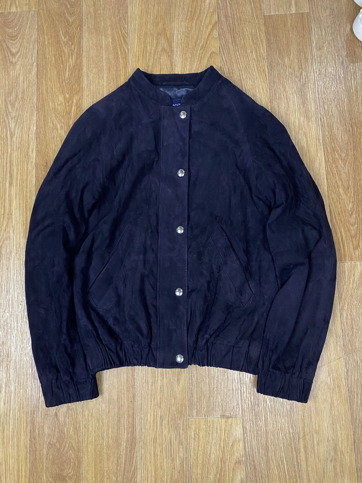 Gant Gant Dark Blue Suede Goat Leather Light Bomber Jacket Men’s Size US S / EU 44-46 / 1 - 1 Thumbnail