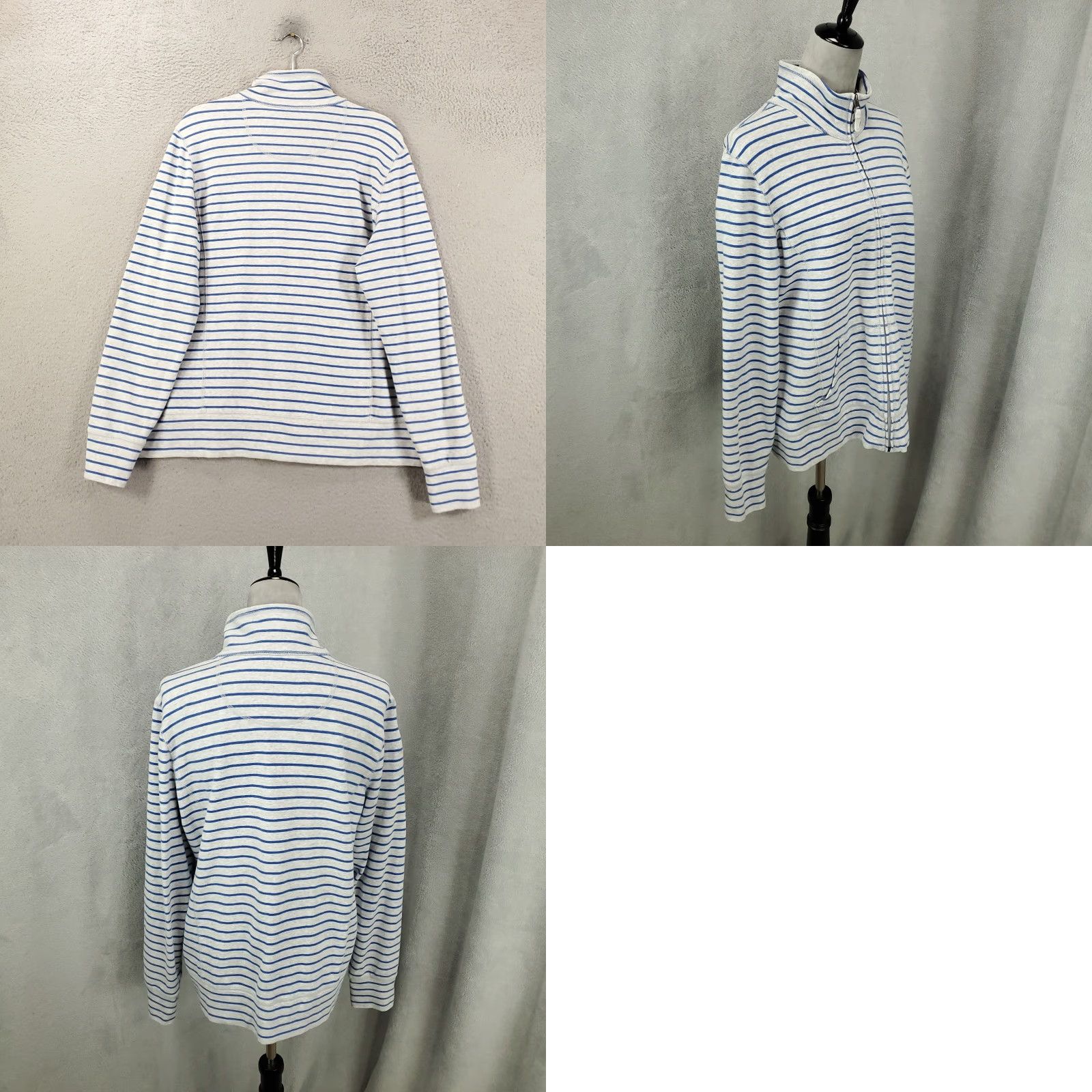 Vintage L L Bean Jacket Womens Large White Blue Full Zip High Neck Stretchy Long Sleeve Womens Size L / US 10 / IT 46 - 8 Thumbnail