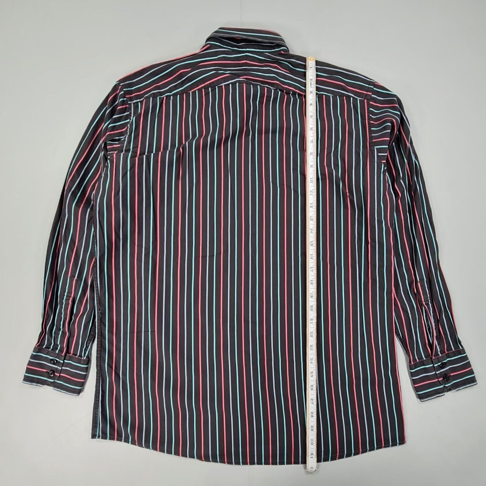 Vintage TM Lewin Mens Shirt Black 17 Slim Fit Button-Up Collared Cotton Striped Long Sleeve Vintage No Size US XL / EU 56 / 4 - 7 Thumbnail