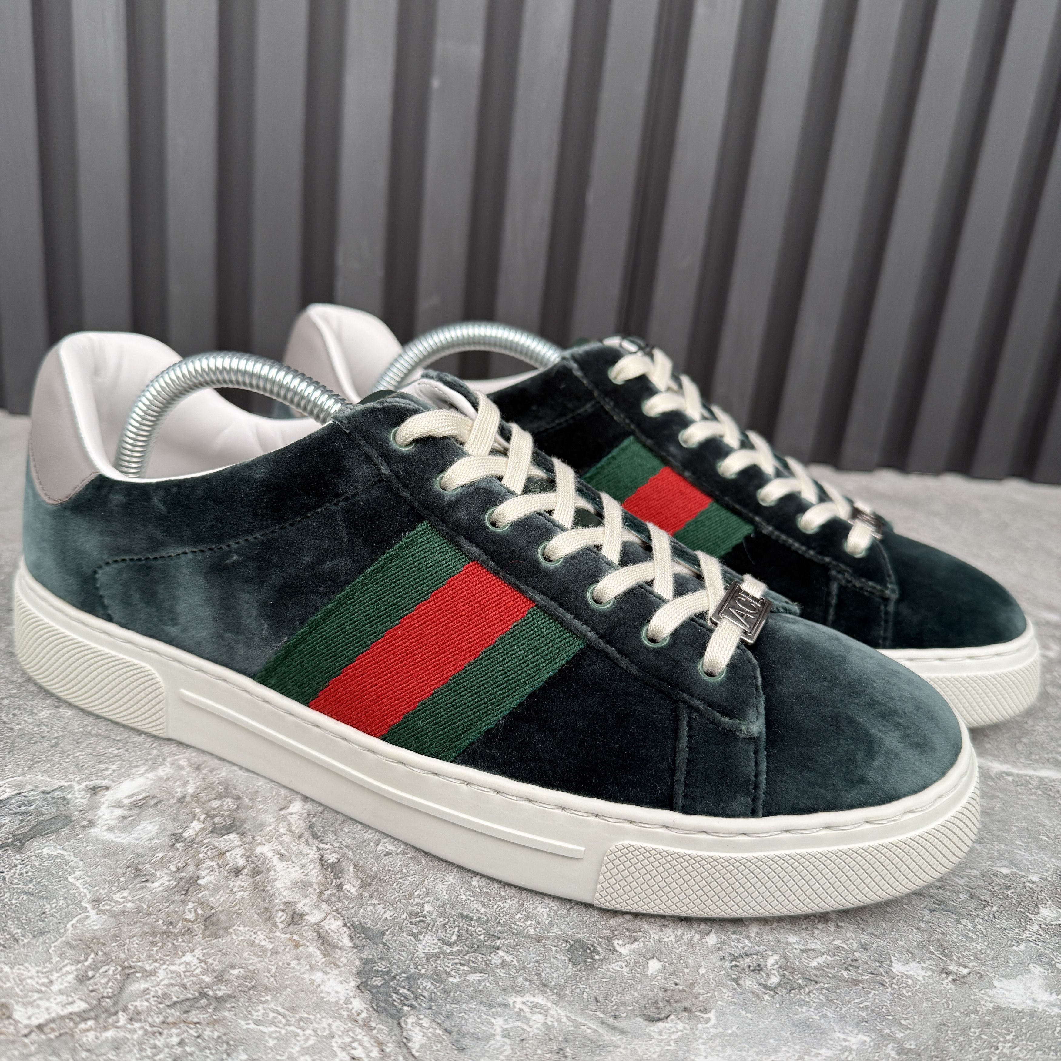Gucci GUCCI Ace Web Low Top Sneakers Velour Size US 7.5 / EU 40-41 - 5 Thumbnail