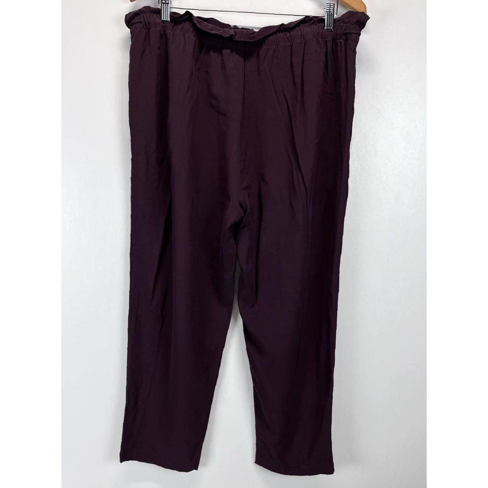 Eileen Fisher Eileen Fisher Tencel Elastic Waist Paperbag Pants Women's Large Dark Purple Size 36" / US 14 / IT 50 - 2 Thumbnail