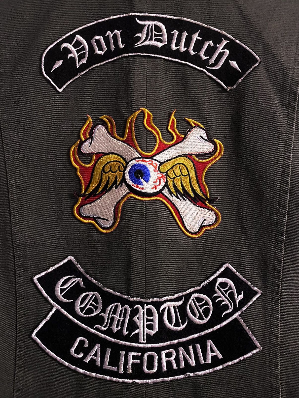 Von Dutch Vtg Von Dutch Patchwork Big Logo Embroidery Jacket Blazer Size M / US 6-8 / IT 42-44 - 7 Thumbnail