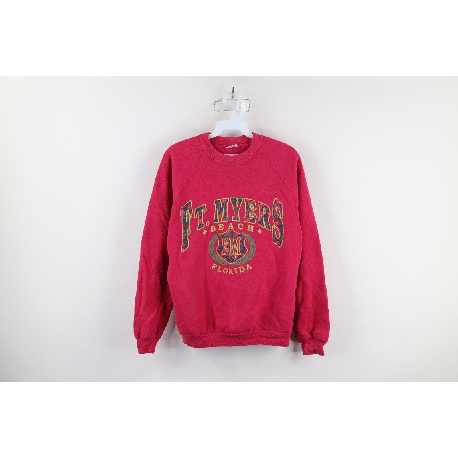 Vintage Vintage 90s Streetwear Faded Ft Myers Beach Sweatshirt Size M / US 6-8 / IT 42-44 - 1 Thumbnail