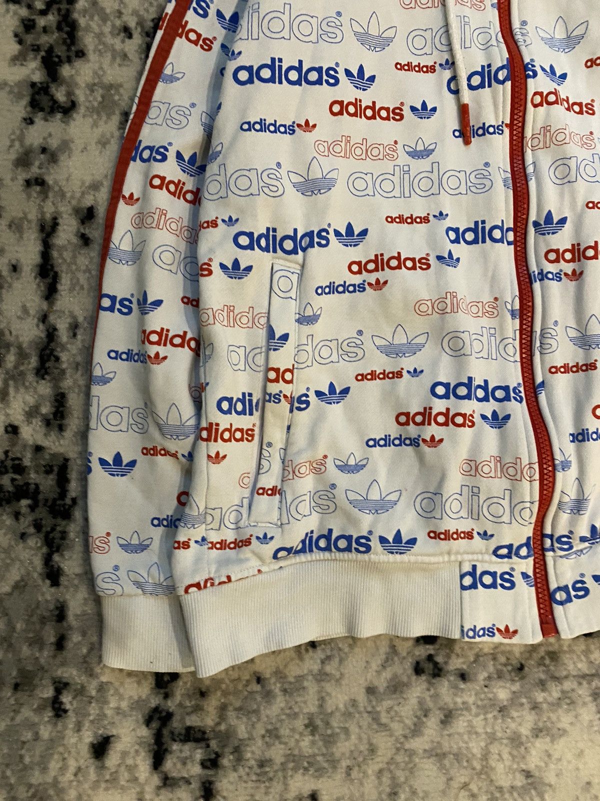 Adidas × Vintage Vintage Adidas Zip Hoodie Monogram S Size Size US S / EU 44-46 / 1 - 6 Thumbnail