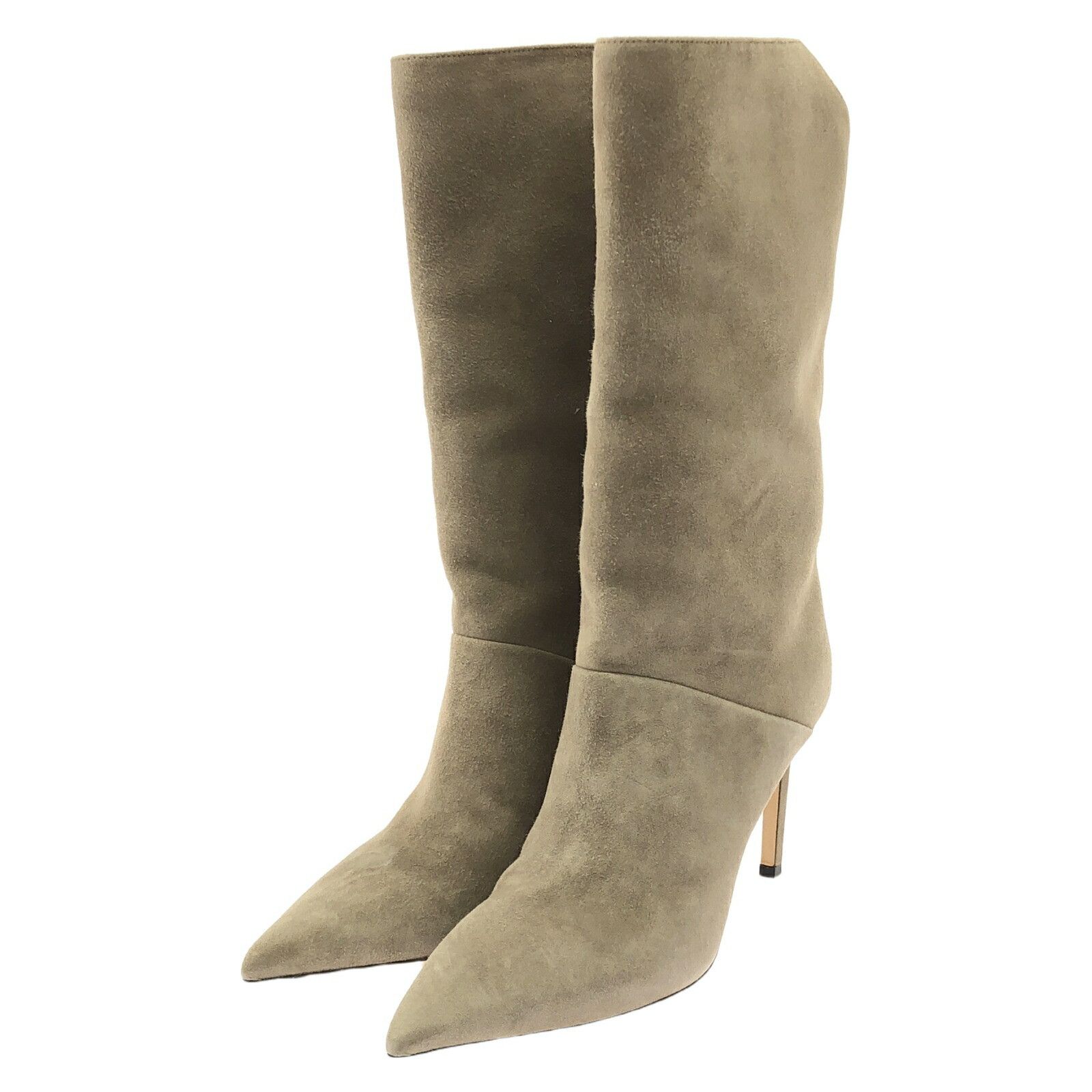 Jimmy Choo Jimmy Choo Beren 85 Suede Boots Suede Shoes in Beige, Women's