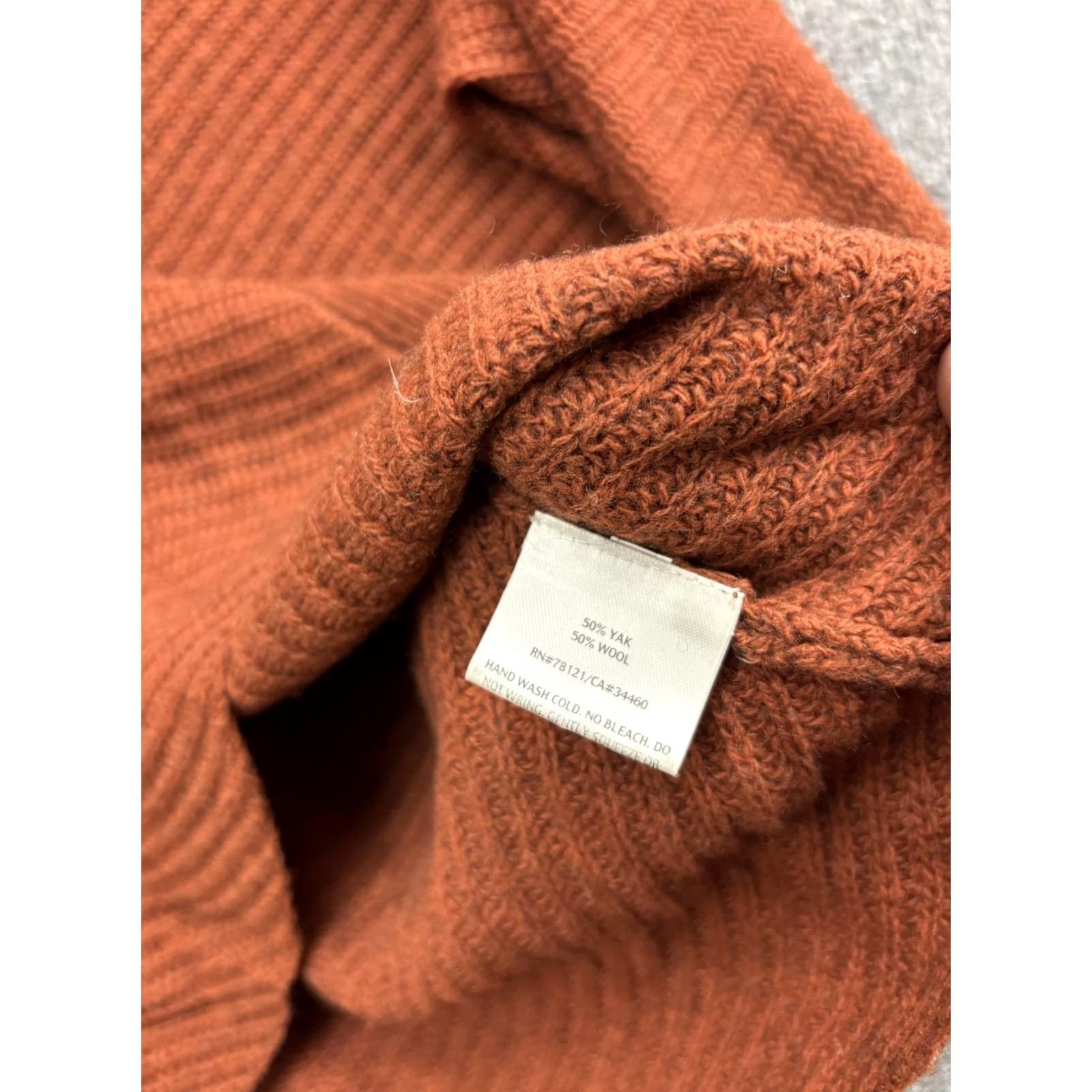 Eileen Fisher VINTAGE Eileen Fisher Sweater Womens Small Orange Yak Wool Turtleneck Pullover Knit Size S / US 4 / IT 40 - 4 Thumbnail