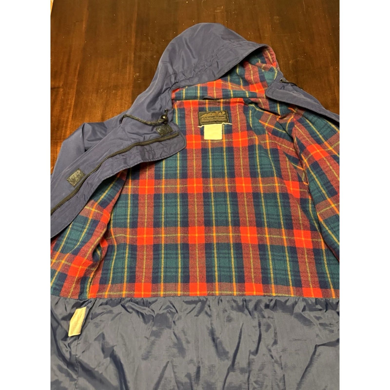 Eddie Bauer VINTAGE Eddie Bauer Blue Flannel Lined Parka Jacket Full Zip Hooded Women’s M Jacket Size M / US 6-8 / IT 42-44 - 4 Thumbnail