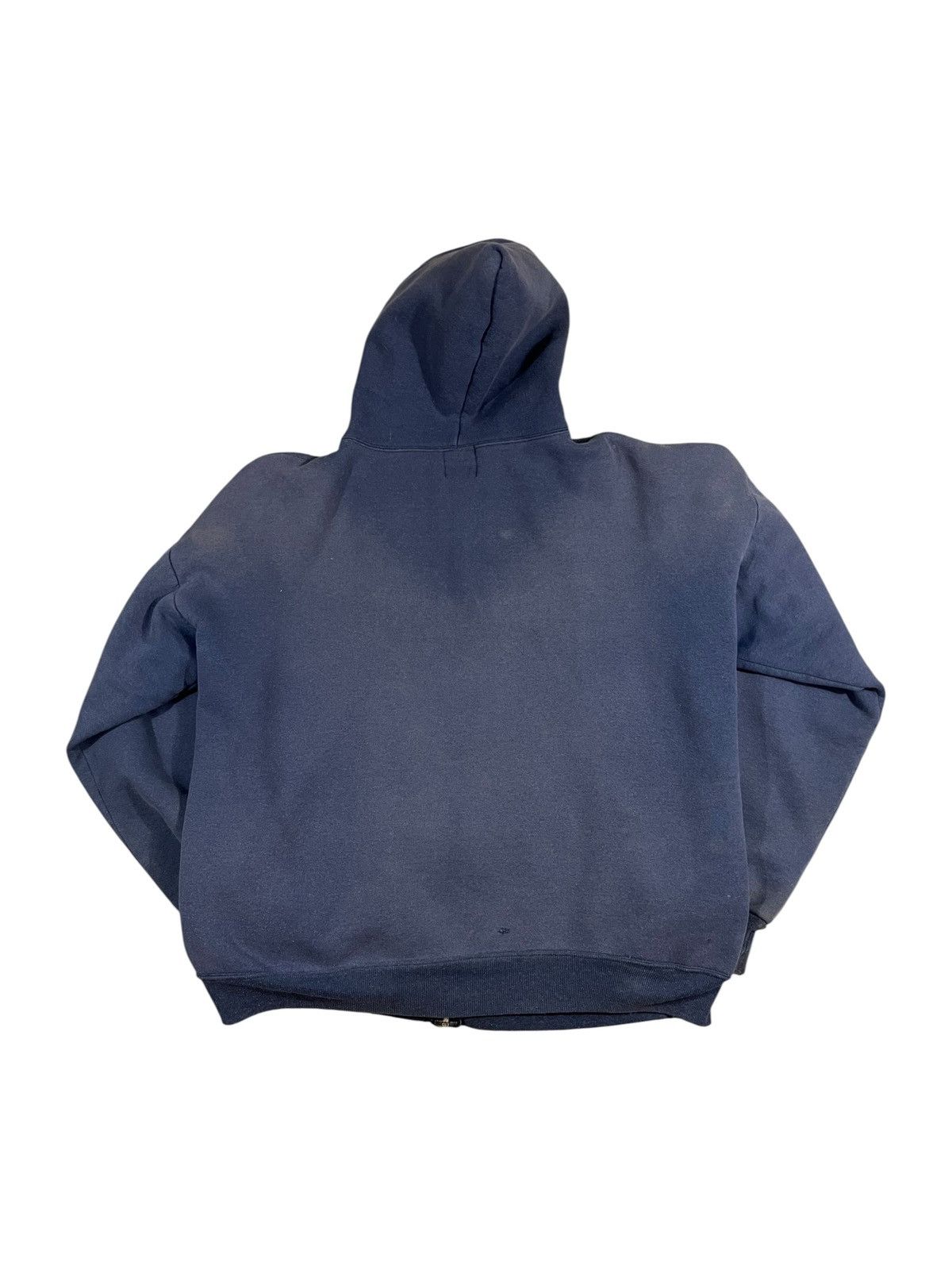 Vintage Vintage 90s Thermal Lined Zip Hoodie Sweatshirt Faded Blue Size US XL / EU 56 / 4 - 2 Thumbnail