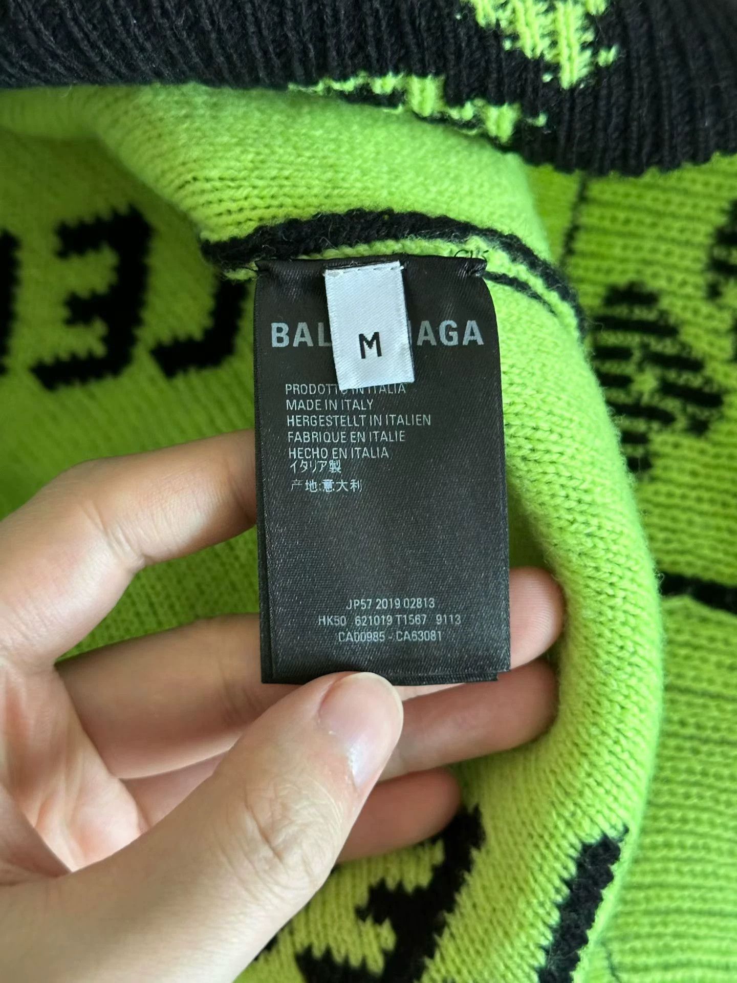 Balenciaga Balenciaga Black Green Logo Sweater M Size M / US 6-8 / IT 42-44 - 4 Thumbnail