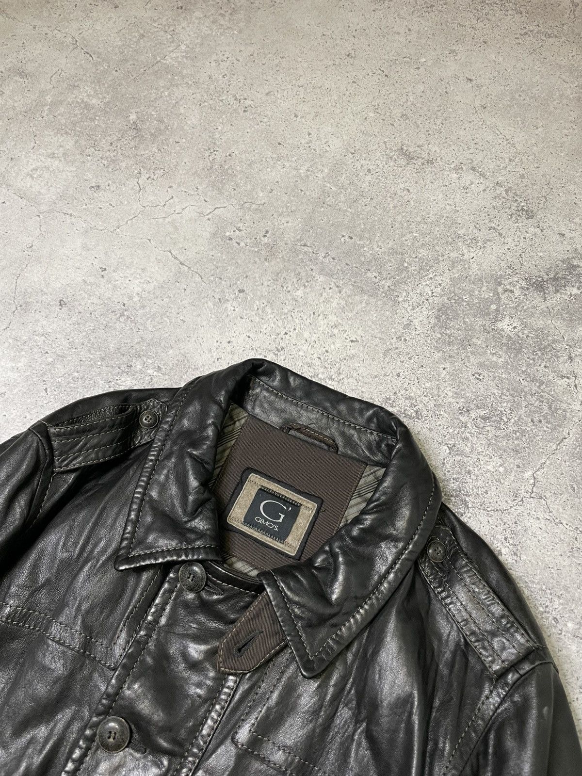 Gimo's Gimo’s Leather black Coat Jacket Rivets And Buttons Size XL Size US XL / EU 56 / 4 - 2 Thumbnail