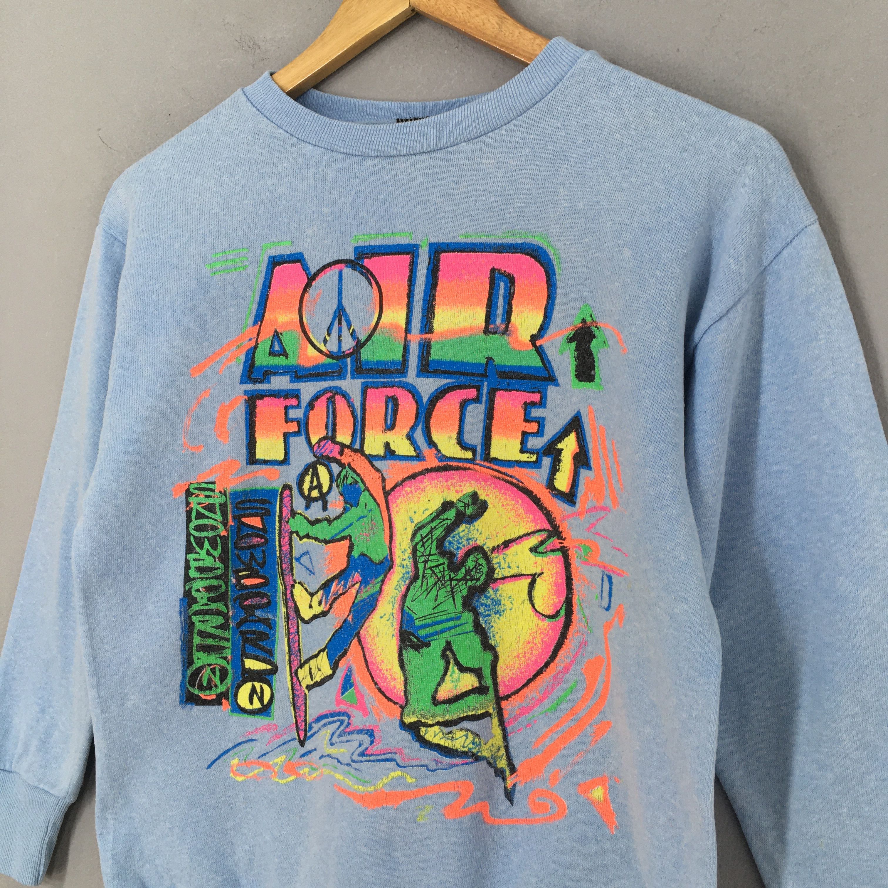 Vintage Vintage 90s Air Force Snowboard Blue Sweatshirt Youth Large Size US L / EU 52-54 / 3 - 3 Thumbnail