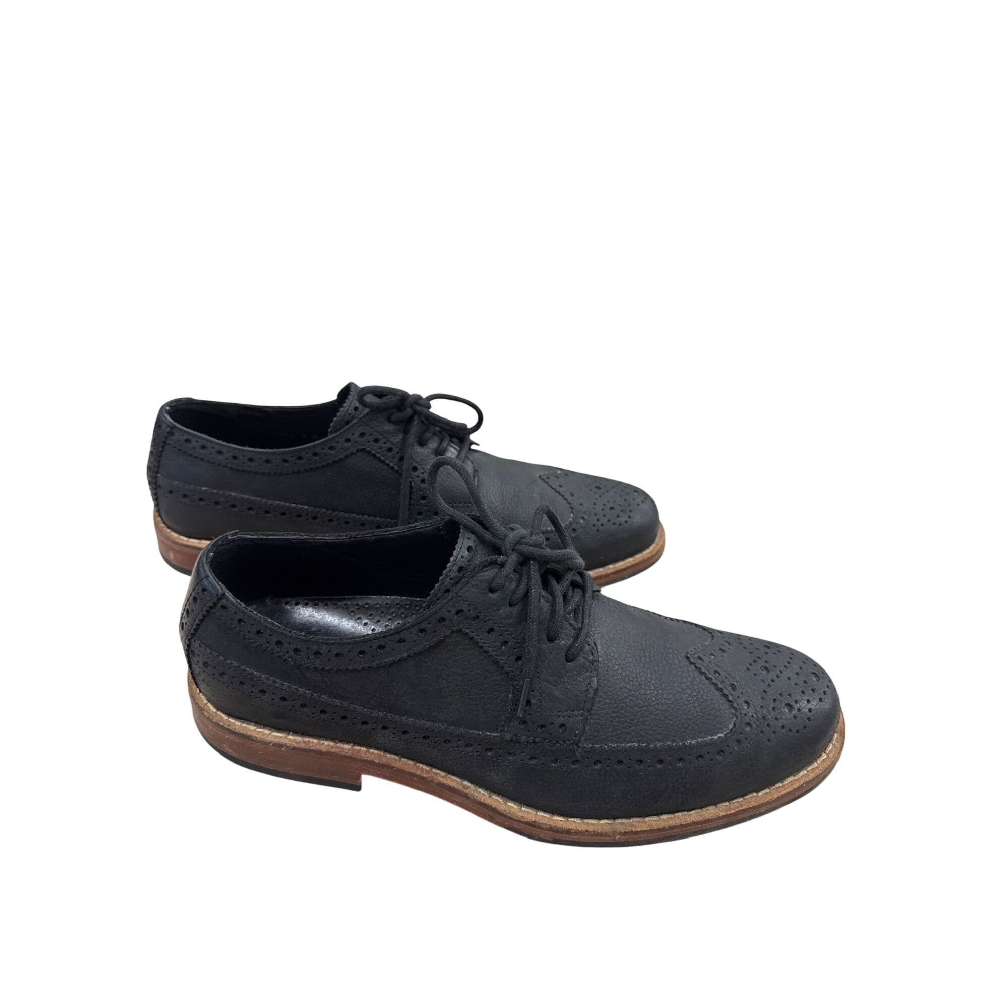 Cole Haan Cole Haan Mens Black Leather Suede Oxford Dress Shoes 8M SKU Size US 8 / EU 41 - 4 Thumbnail
