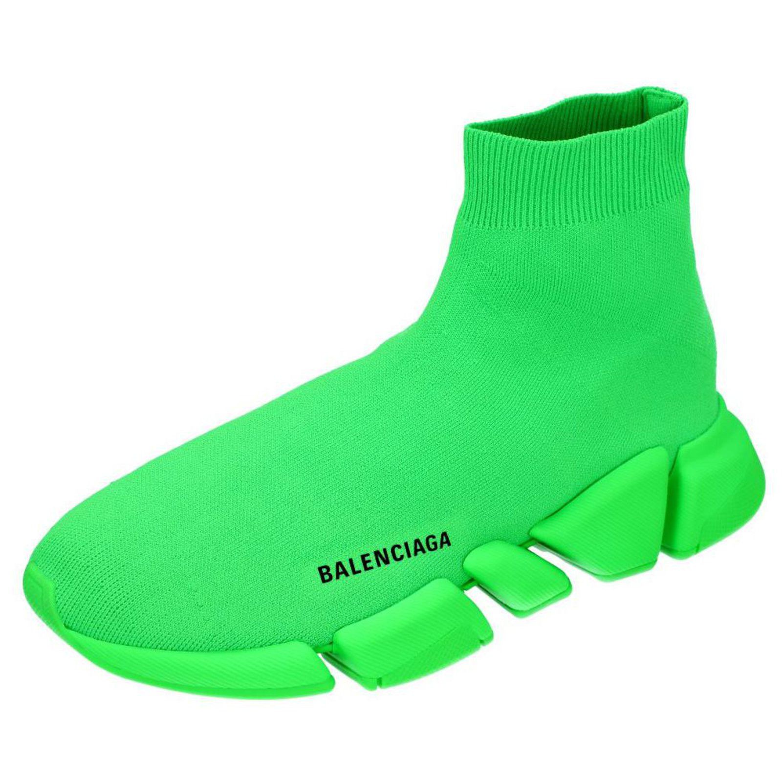 Balenciaga speed 2.0 sneaker fluo green Size US 8 / EU 41 - 1 Thumbnail