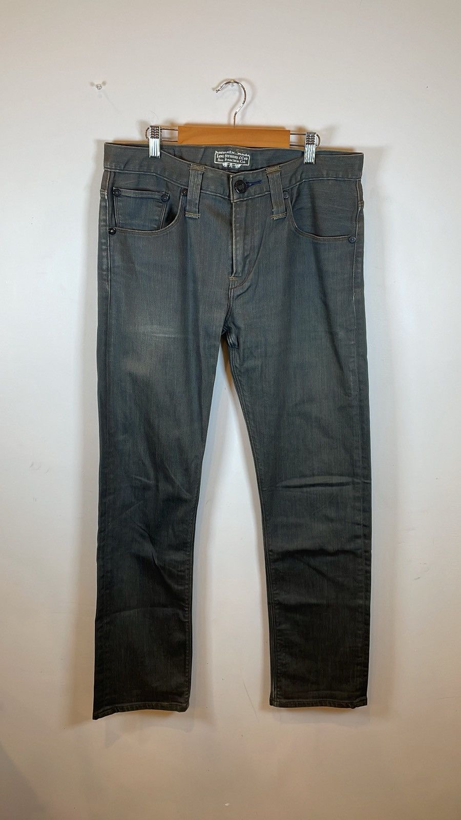 Japanese Brand Levi’s Japan Fit Sample Jeans - Gray Wash Prototype Size US 33 - 1 Thumbnail