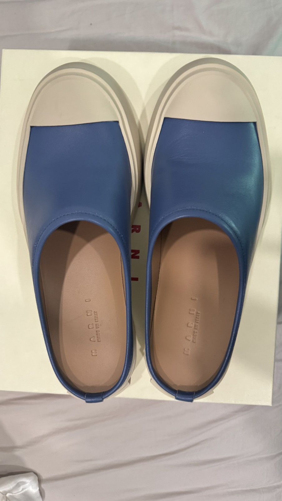 Marni Marni Pablo Leather Shearling Mule (Blue) Size US 9 / EU 42 - 3 Thumbnail