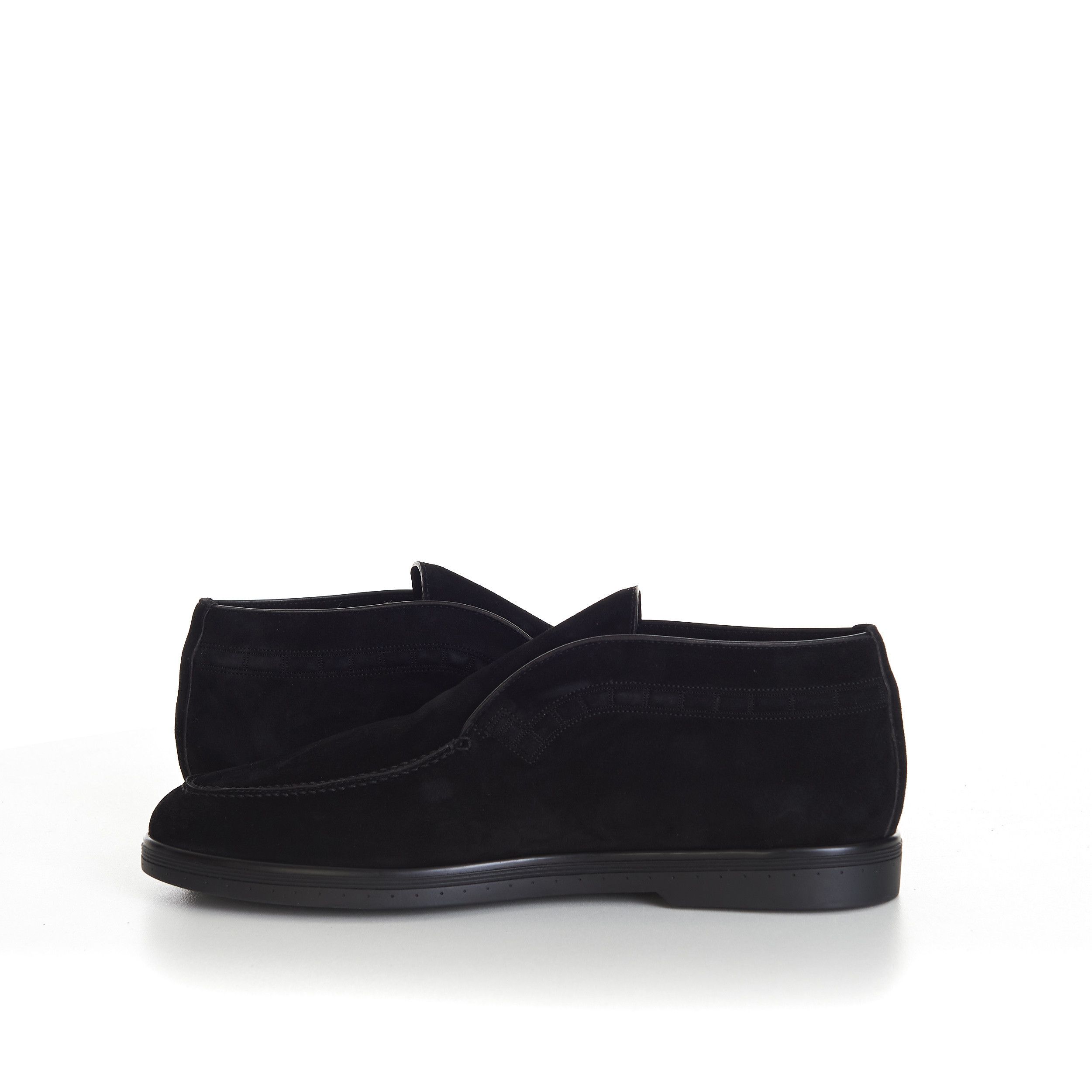 Stefano Ricci Black Ankle Suede Loafers With Rubber Soles Size US 10.5 / EU 43-44 - 9 Thumbnail