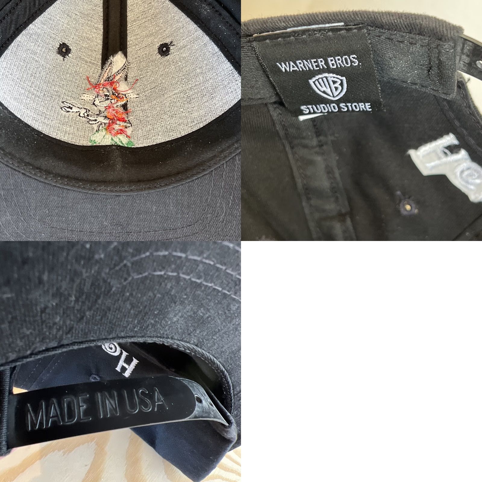 Vintage VINTAGE Warner Bros Hat Bug Bunny Aloha Honolulu Black Snapback Made USA Size ONE SIZE - 8 Thumbnail