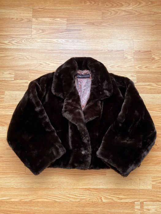 Vintage 1990's Vintage Emporio Armani Archive Cropped Fur Jacket