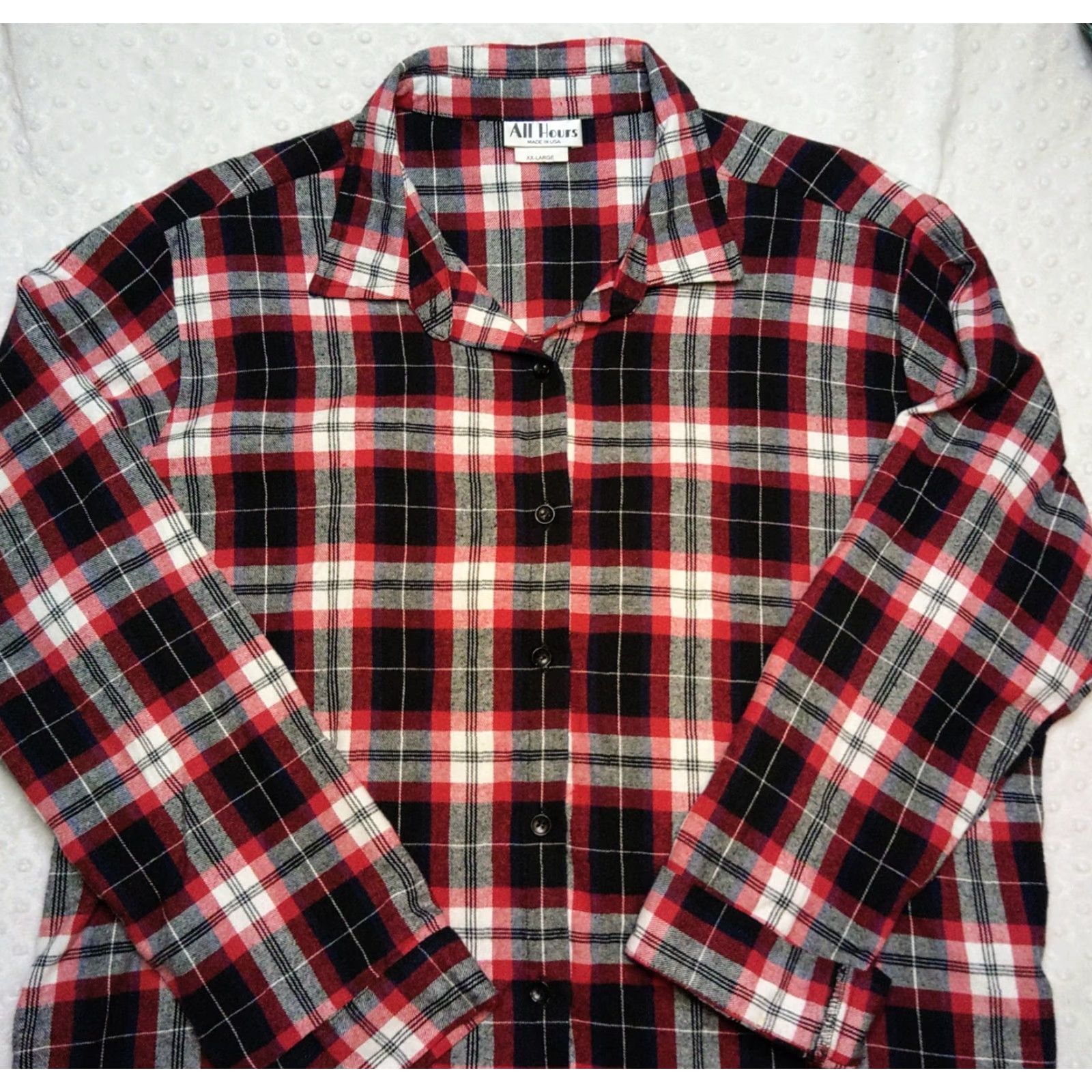 Vintage VINTAGE All Hours Shirt 2XL Red Black Plaid Flannel Womens 1980s USA Made Size XXL / US 16-18 / IT 52-54 - 4 Thumbnail