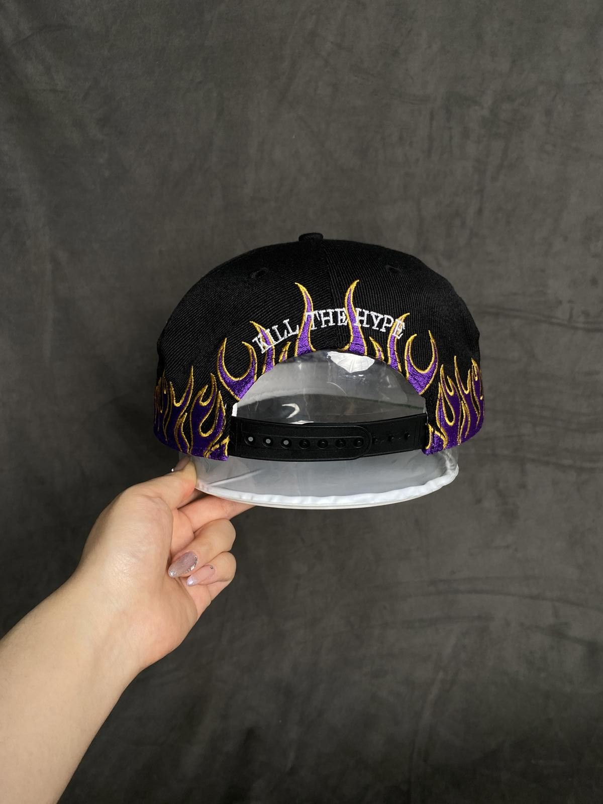 Japanese Brand Kill The Hype LA Lakers Purple Gold Flames Snapback Hat Size ONE SIZE - 5 Thumbnail