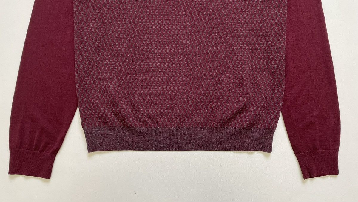 Maison Margiela A/W 13 Burgundy Patterned Wool Sweater Size US L / EU 52-54 / 3 - 16 Thumbnail