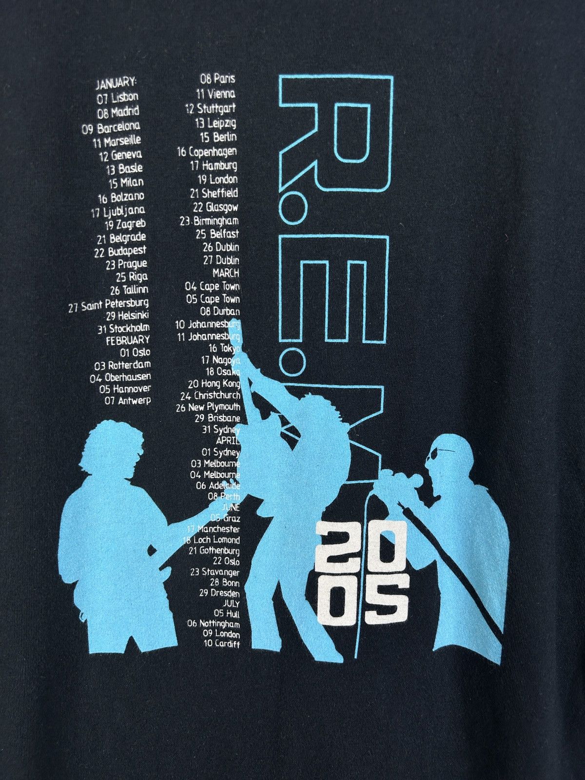 Band Tees 00s Vintage R.E.M 2005 Band Tour Short Sleeve T-Shirt Size US M / EU 48-50 / 2 - 2 Thumbnail
