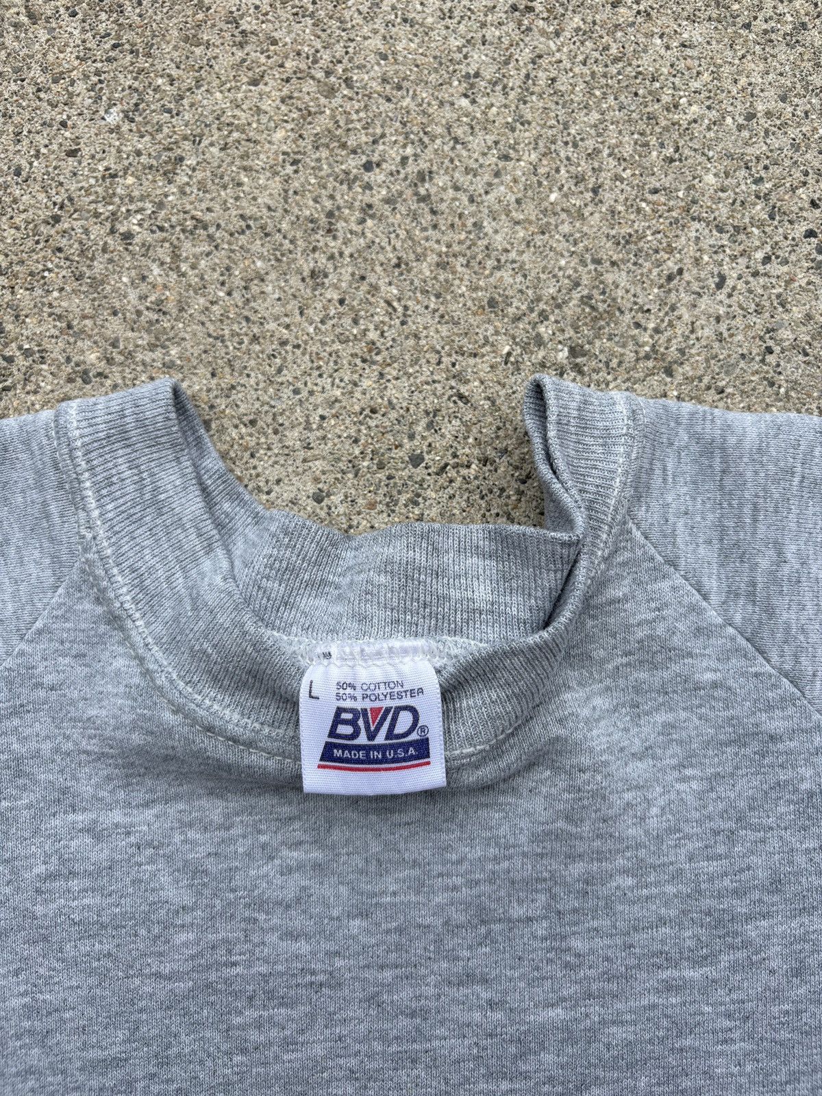 Fruit Of The Loom × Vintage Vintage 1990s BVD Grey Blank Sweatshirt Size L Size US L / EU 52-54 / 3 - 3 Thumbnail