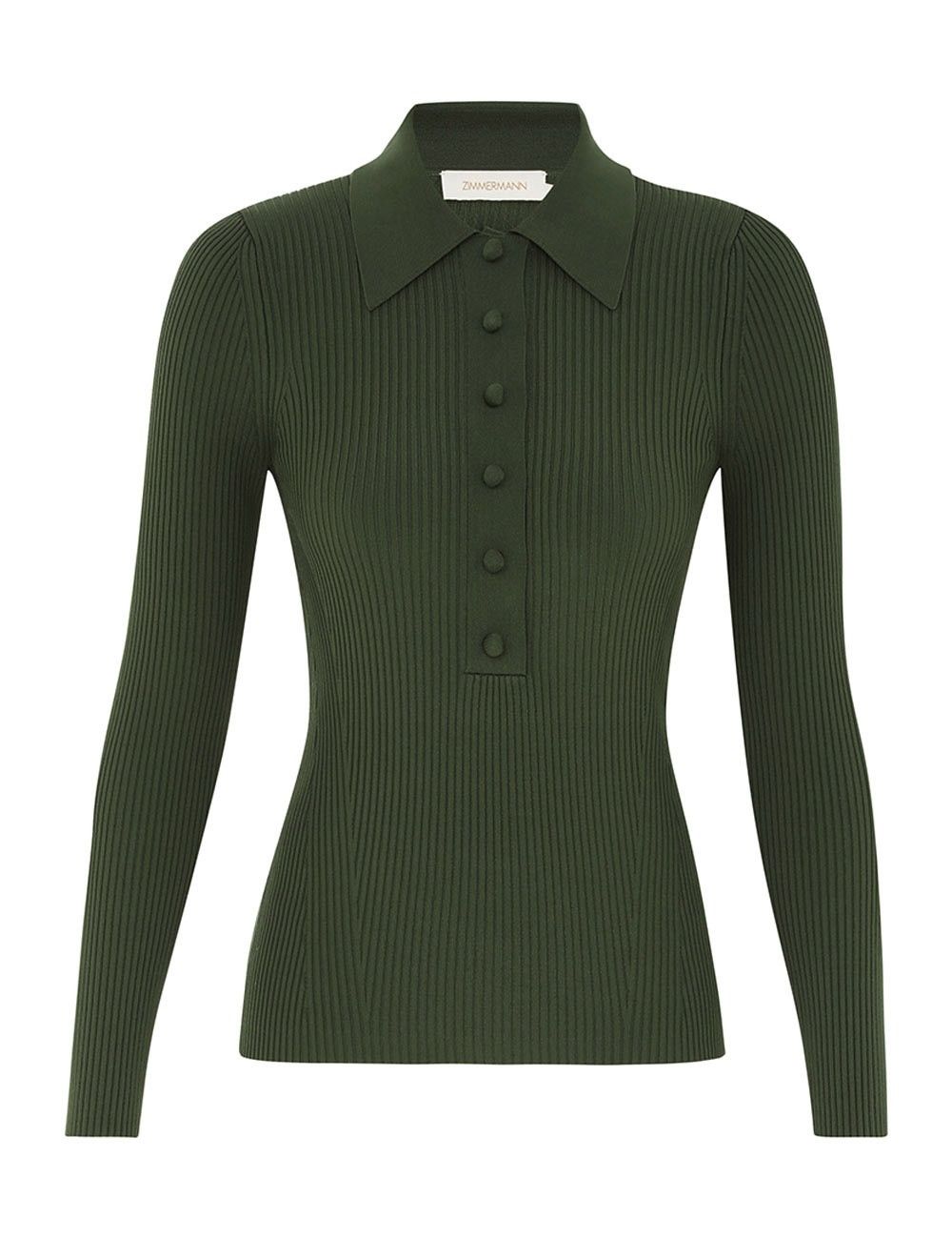 Zimmermann oc11z0825 Polo Shirt in Forest Green Size XS / US 0-2 / IT 36-38 - 1 Thumbnail