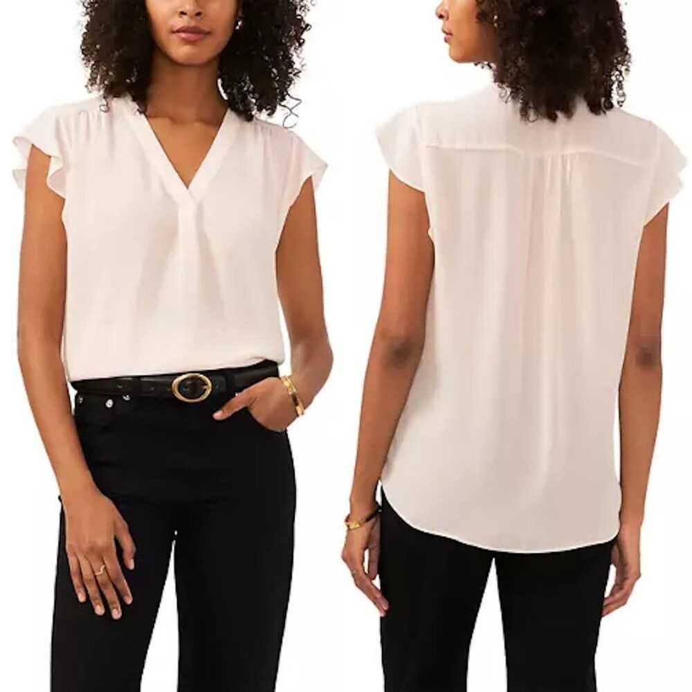 Vince Camuto NWT New $69 Vince Camuto V-Neck Flutter Sleeve Blouse Size Size S / US 4 / IT 40 - 1 Thumbnail