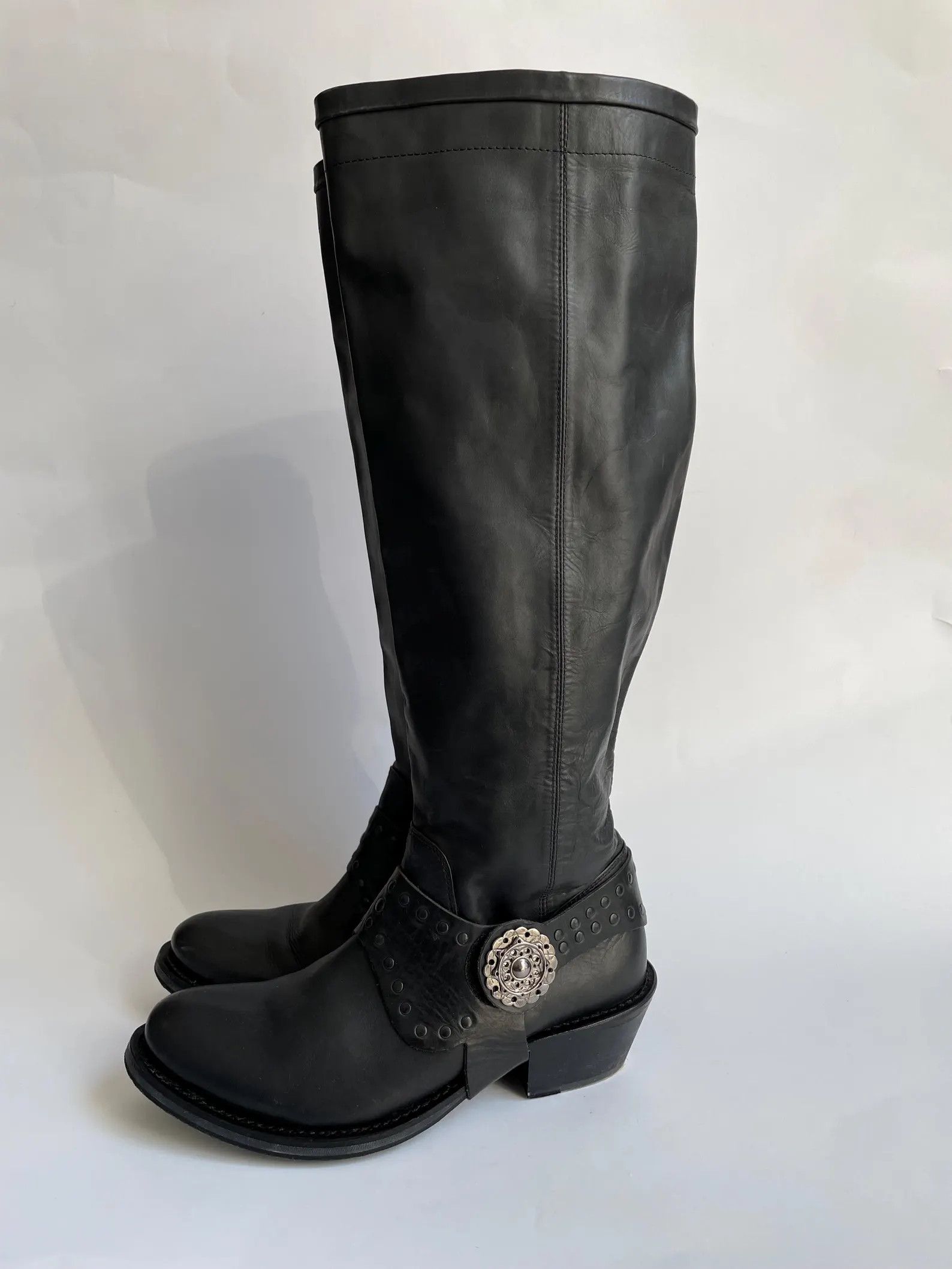Marithe + Francois Girbaud Y2K Marithé François Girbaud Leather Riding Boots Size US 6.5 / IT 36.5 - 2 Thumbnail