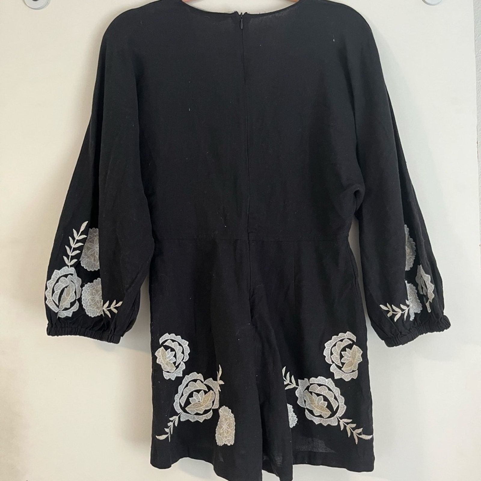 Zara Zara Black Embroidered Romper XS Size 26" / US 2 / IT 38 - 7 Thumbnail