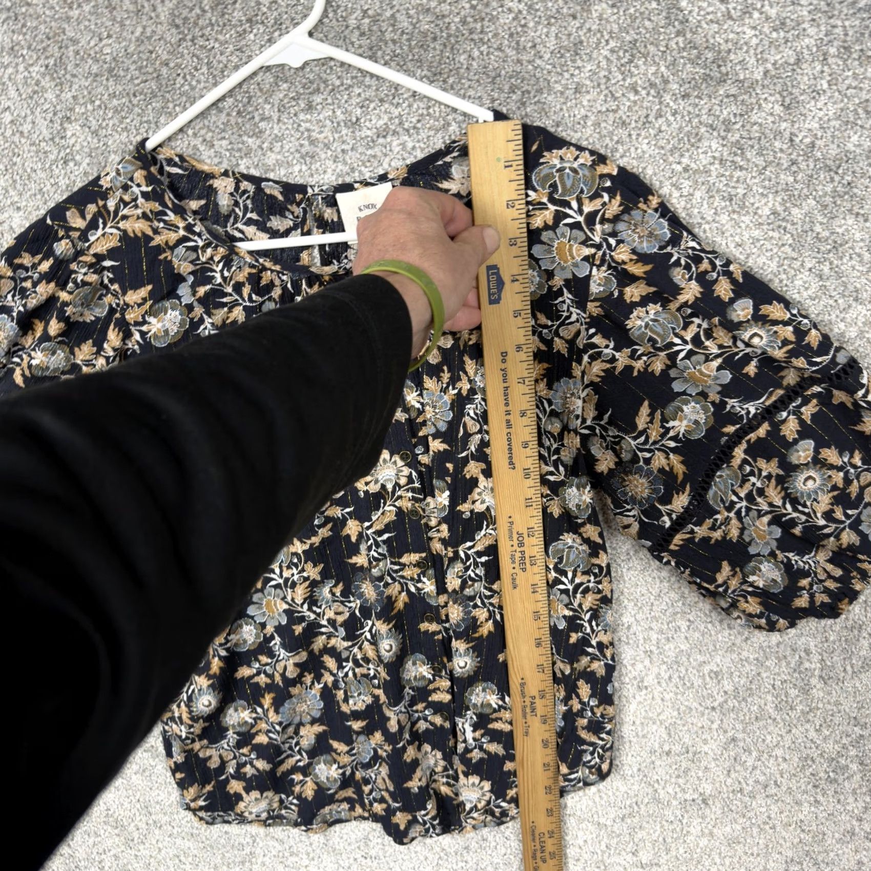 Vintage Knox Rose Blouse M Dark Floral Cottagecore Peasant Romantic Artsy Festival Boho Shirt Women XS? Size M / US 6-8 / IT 42-44 - 2 Thumbnail
