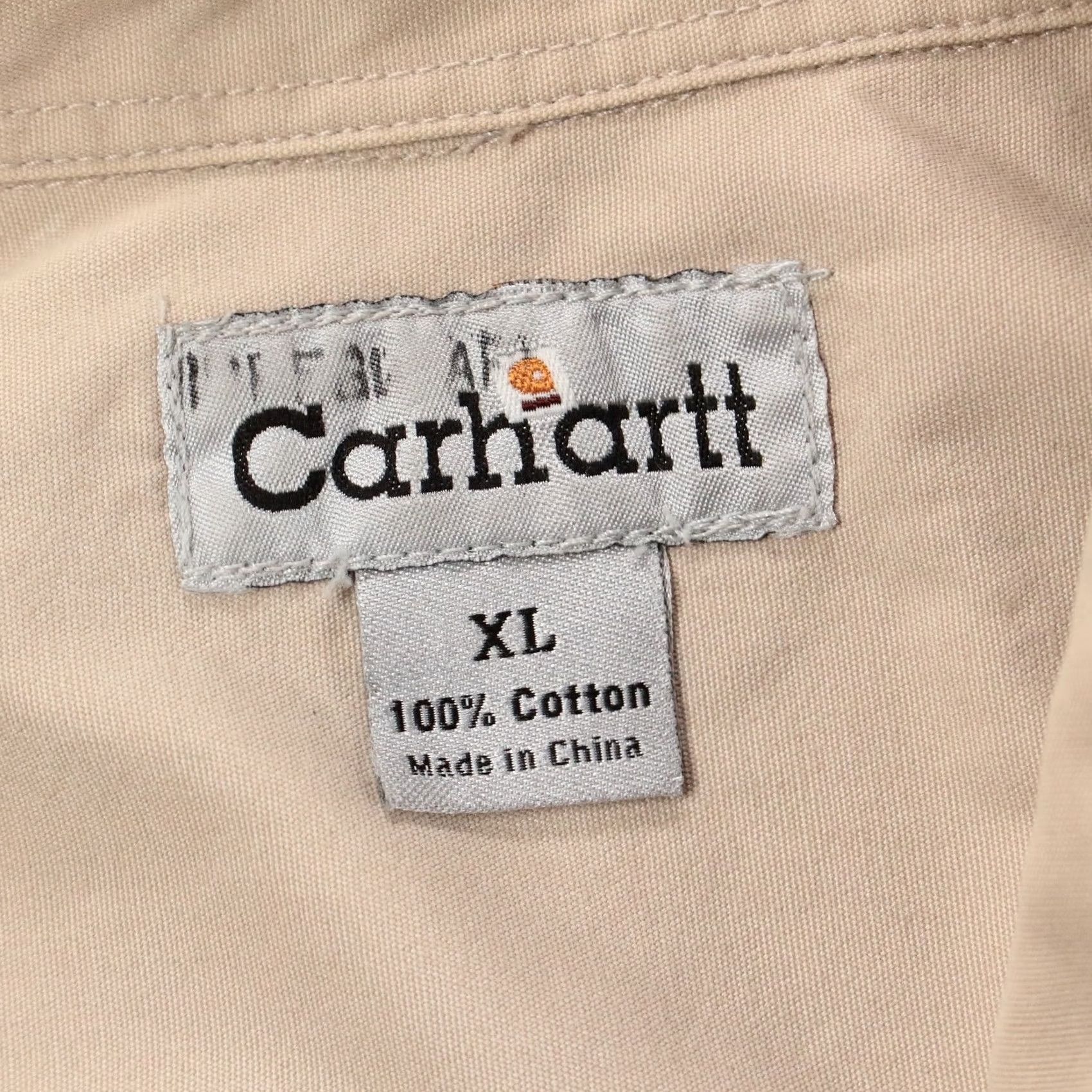 Carhartt CARHARTT mens short sleeve work shirt XL beige tan Size US XL / EU 56 / 4 - 5 Thumbnail