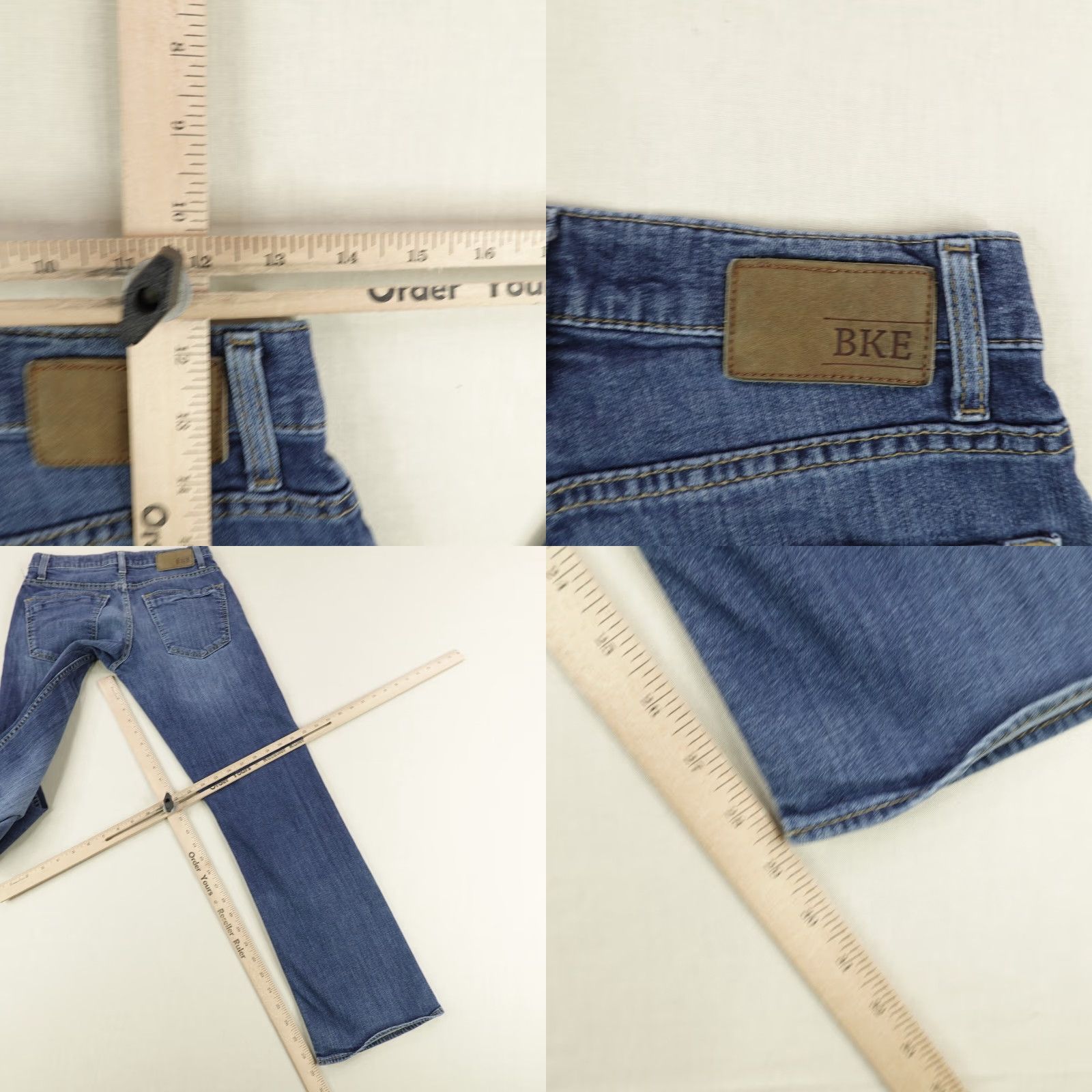 BKE VINTAGE BKE Jeans Men 28S Blue Denim Bootcut Regular Fit Low Rise Stretch Pants Size US 27 - 8 Thumbnail