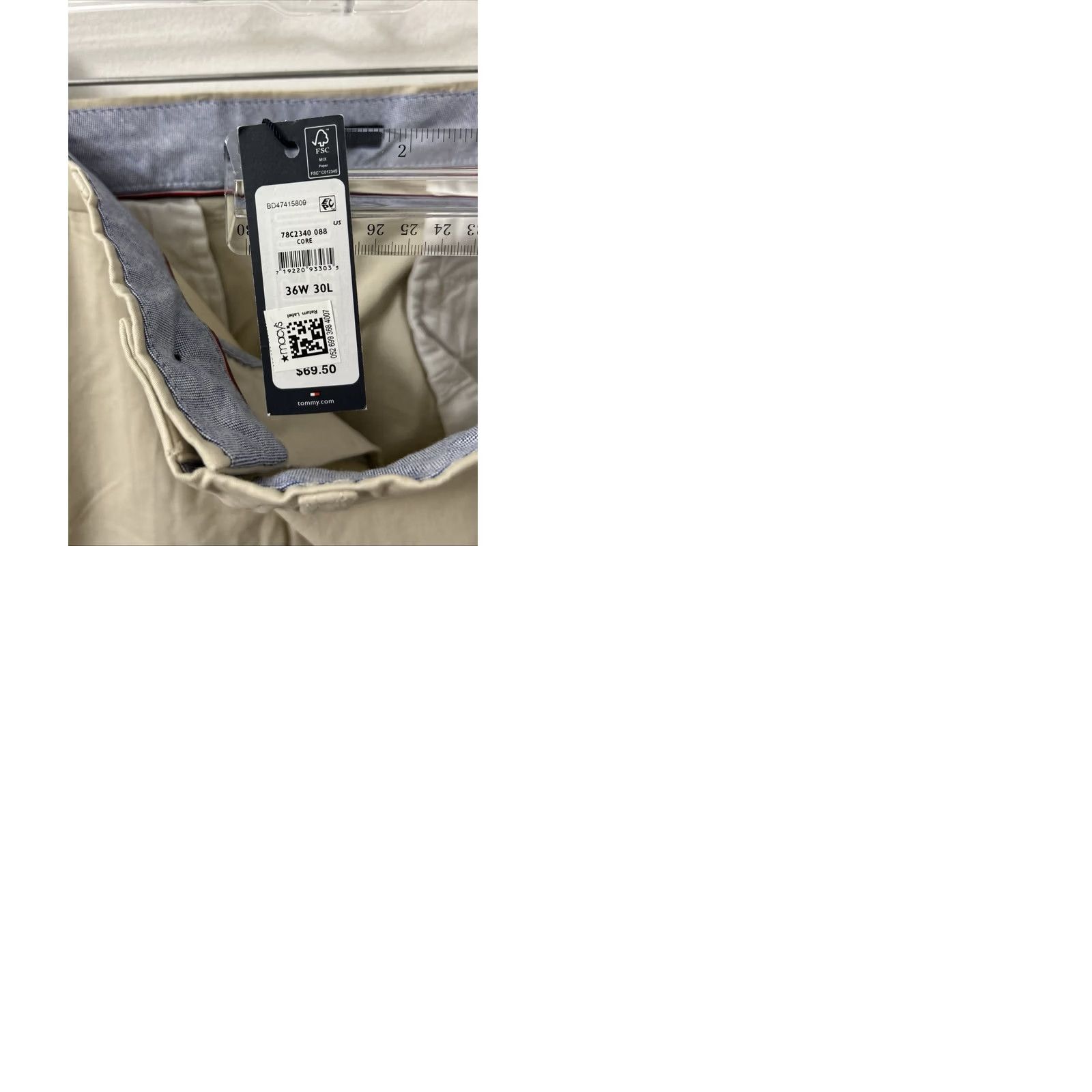 Tommy Hilfiger Tommy Hilfiger Pants Mens 36x30 Tan Chino Khaki THFlex Custom Fit NWT 0 MSRP Size US 36 / EU 52 - 9 Thumbnail