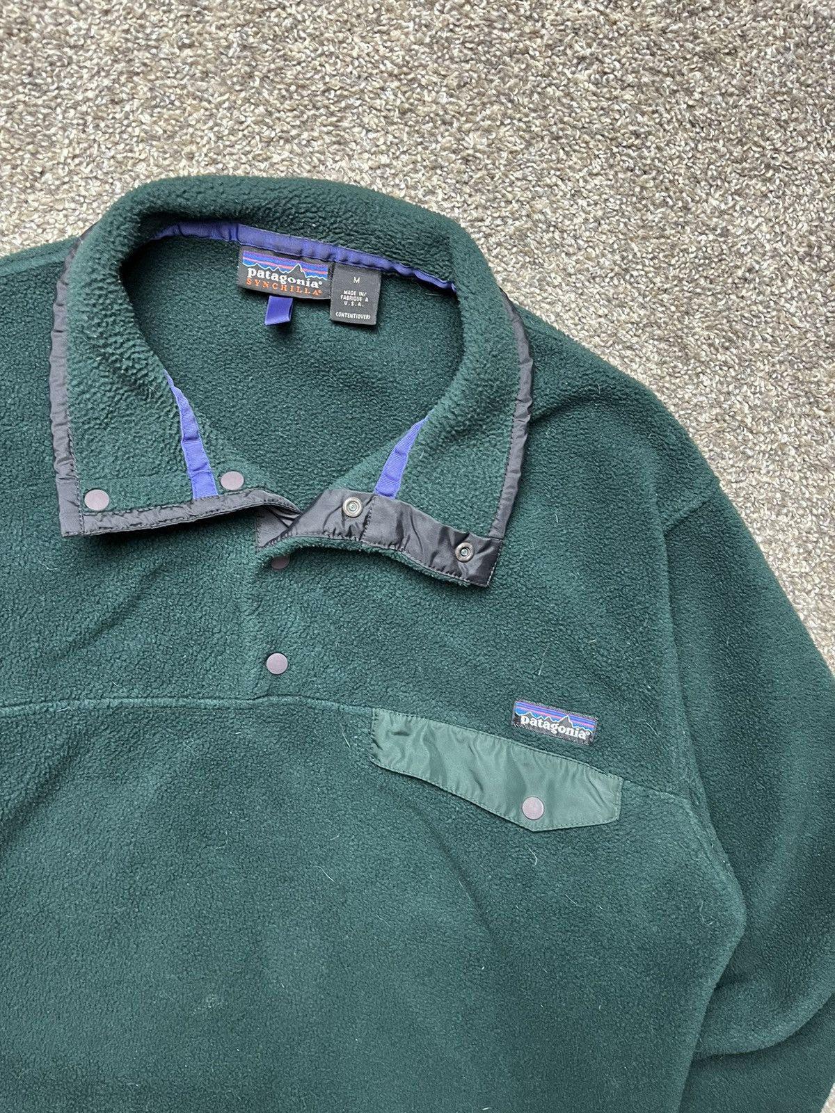 Vintage Vintage 90s USA Made Patagonia Green Synchilla Fleece Med Size US M / EU 48-50 / 2 - 2 Preview
